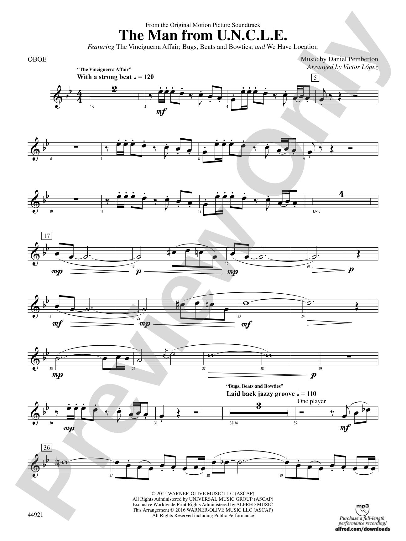 The Man from U.N.C.L.E. (from the Original Motion Picture Soundtrack): Oboe