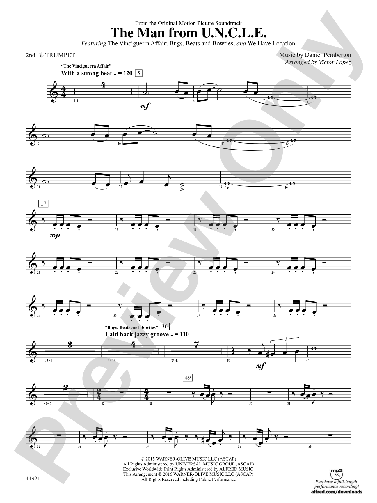 The Man from U.N.C.L.E. (from the Original Motion Picture Soundtrack): 2nd B-flat Trumpet