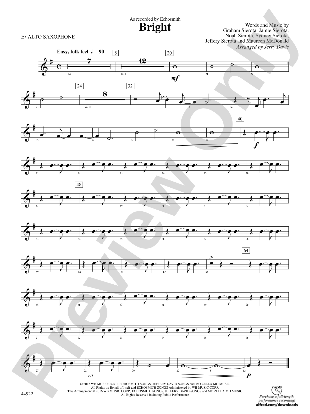 Bright: E-flat Alto Saxophone