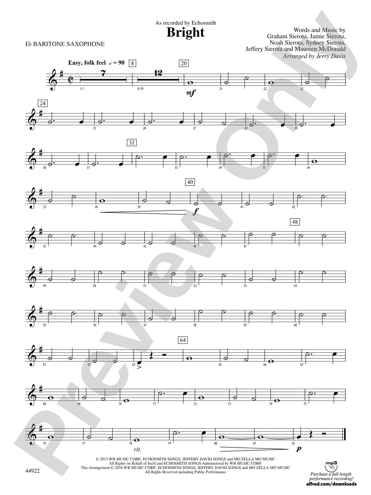 Bright: E-flat Baritone Saxophone