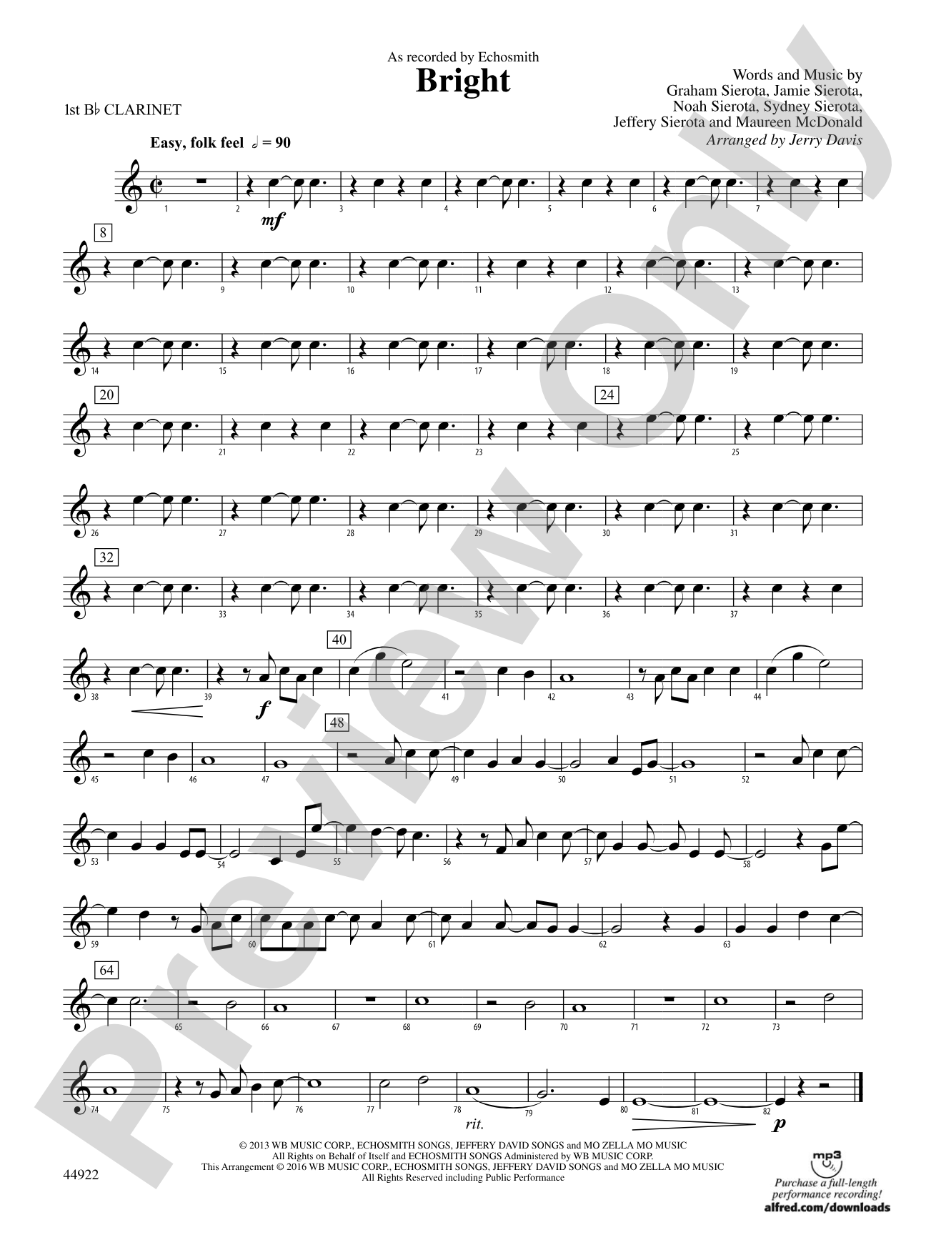 Bright: 1st B-flat Clarinet