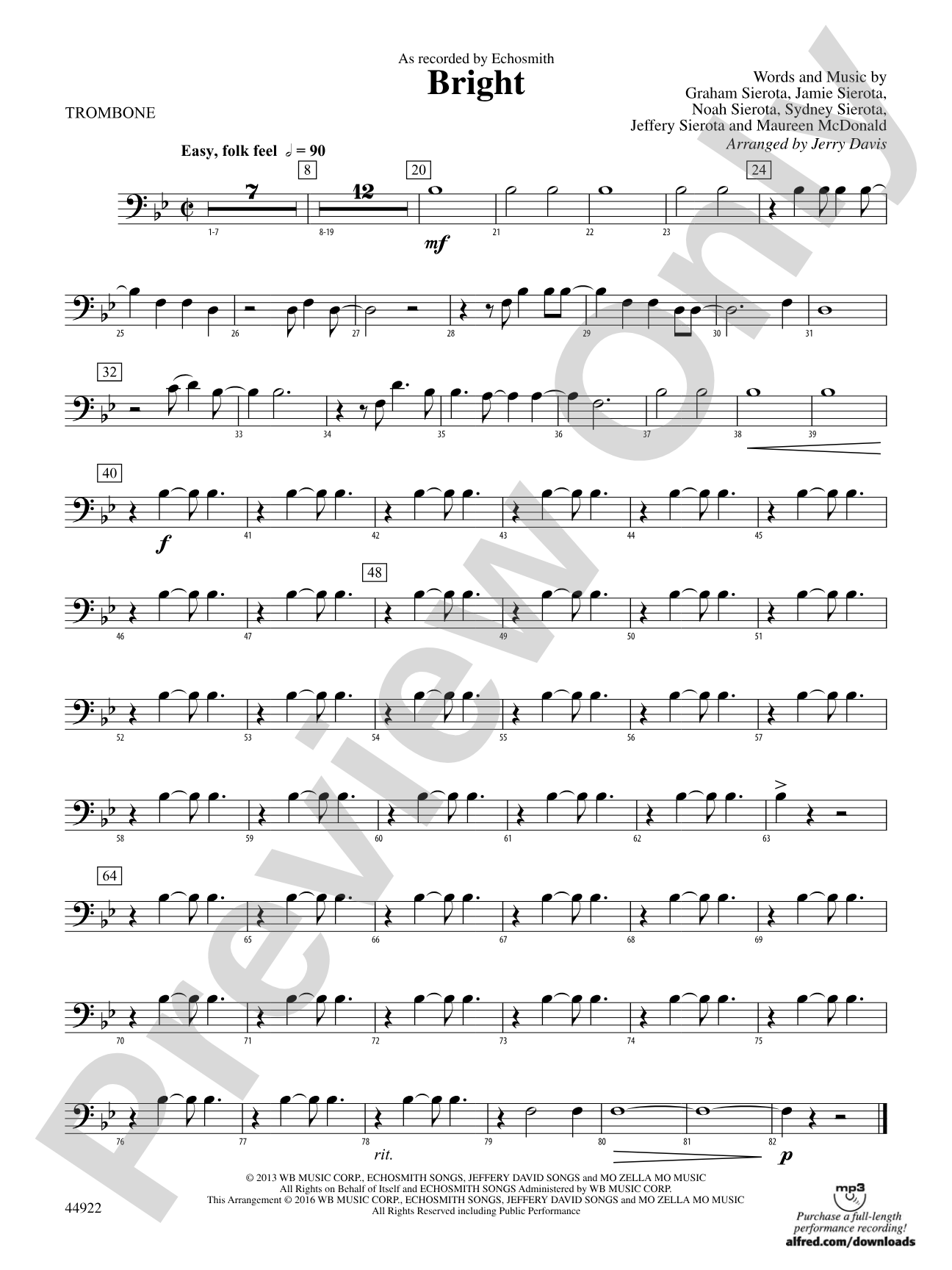 Bright: 1st Trombone