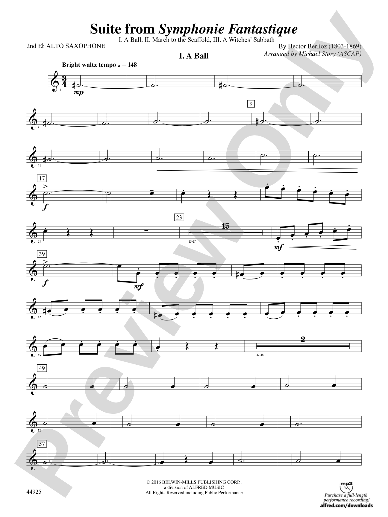 Suite from Symphonie Fantastique: 2nd E-flat Alto Saxophone