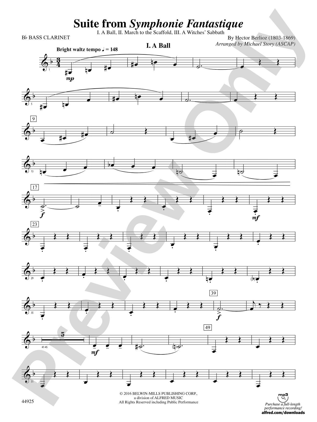 Suite from Symphonie Fantastique: B-flat Bass Clarinet