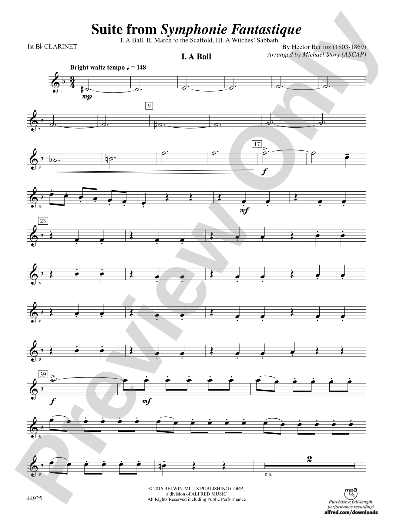 Suite from Symphonie Fantastique: 1st B-flat Clarinet