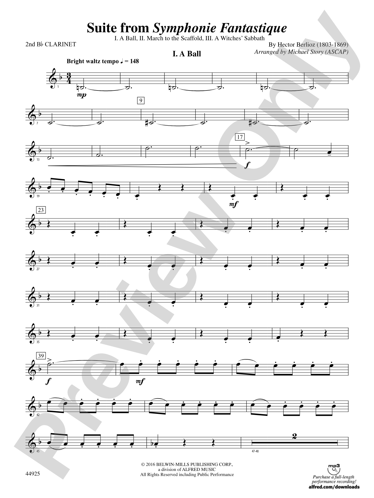 Suite from Symphonie Fantastique: 2nd B-flat Clarinet
