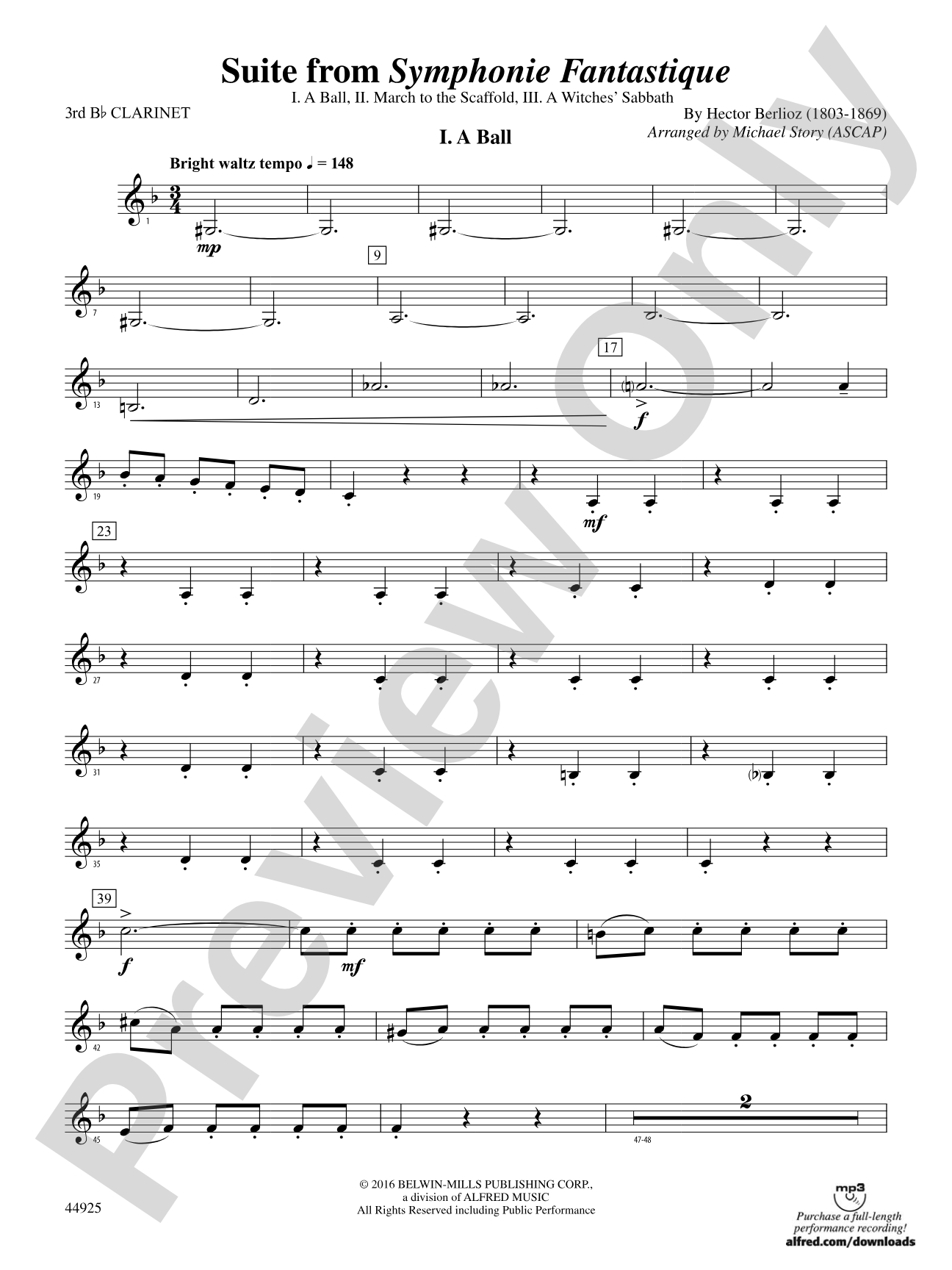Suite from Symphonie Fantastique: 3rd B-flat Clarinet