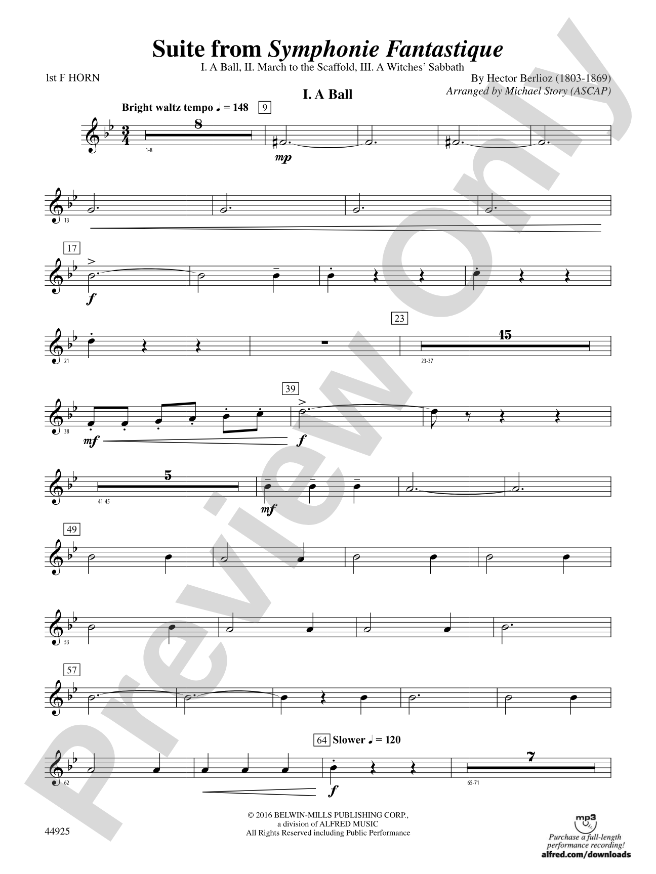 Suite from Symphonie Fantastique: 1st F Horn