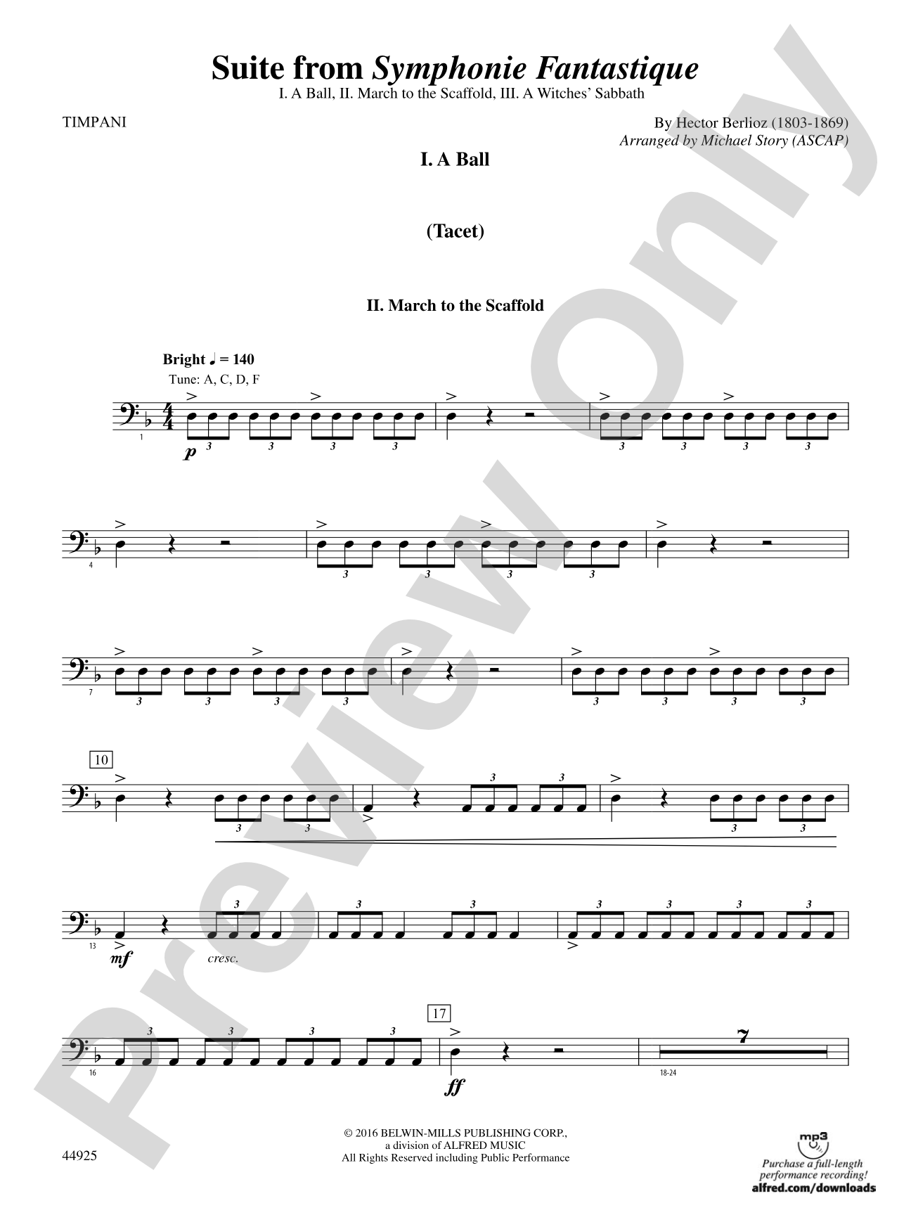Suite from Symphonie Fantastique: Timpani