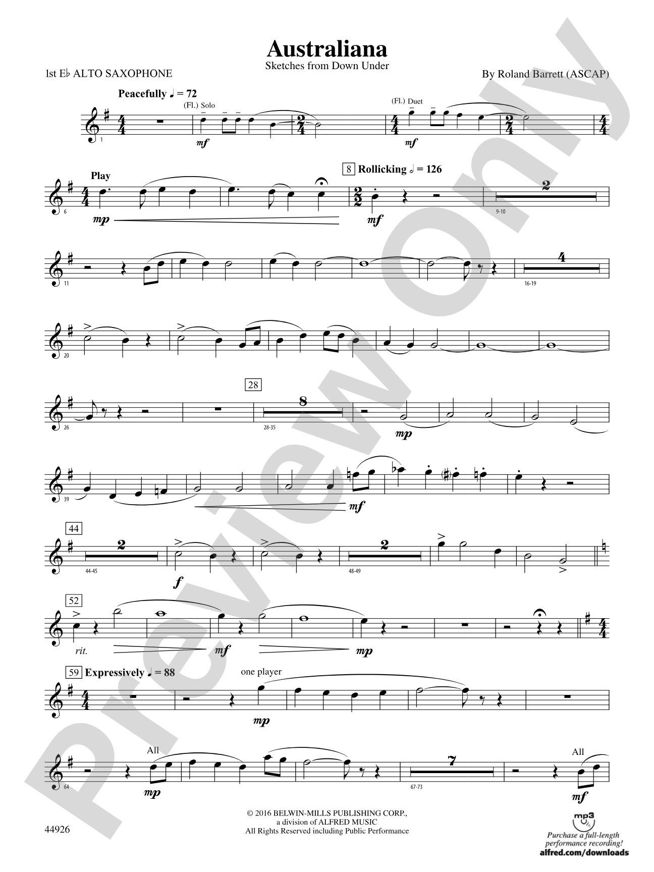 Australiana: E-flat Alto Saxophone