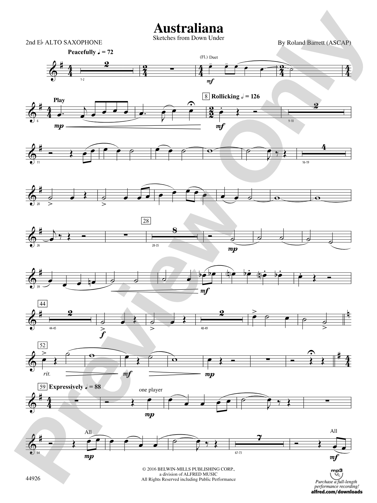 Australiana: 2nd E-flat Alto Saxophone
