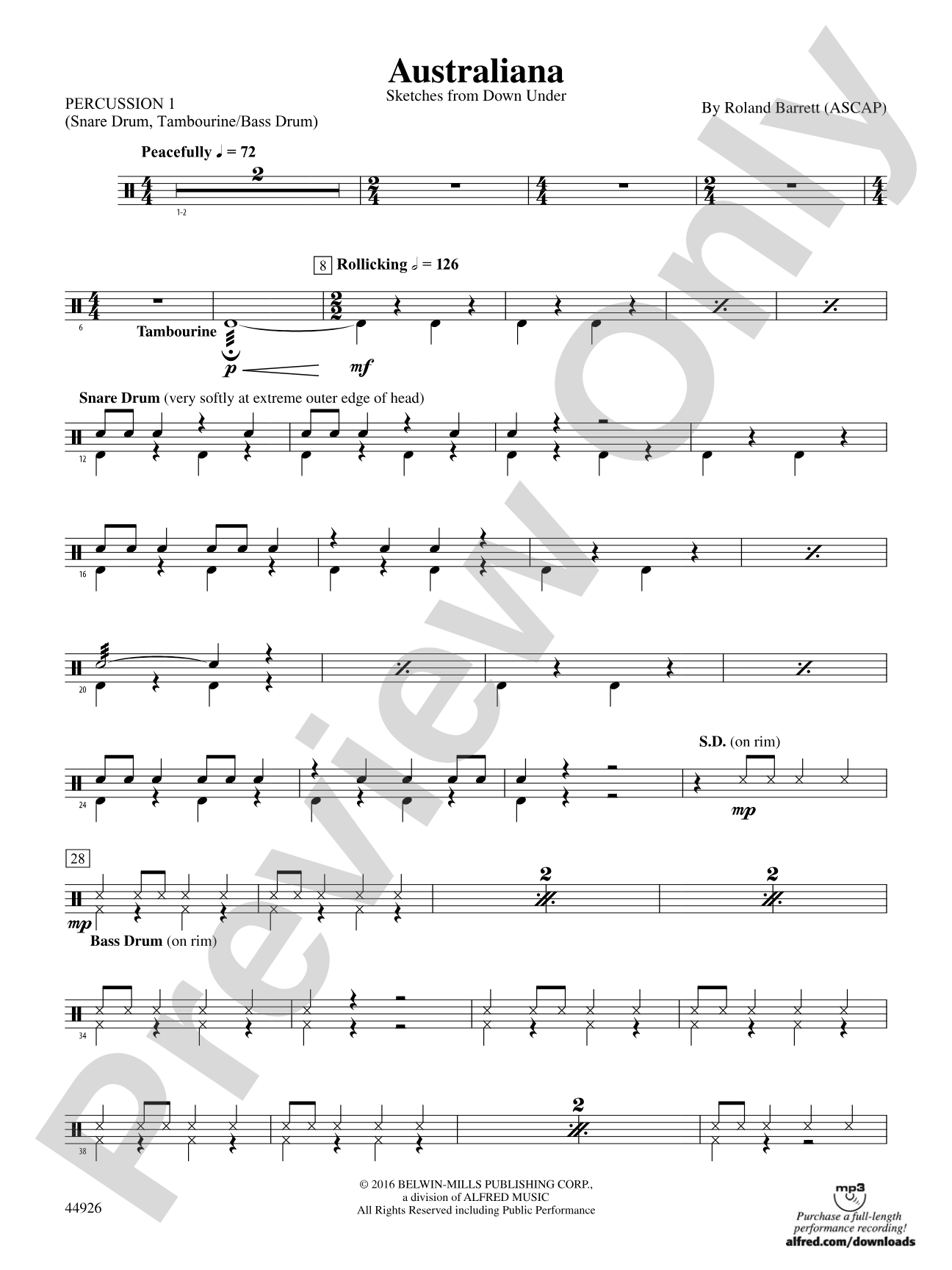 Australiana: 1st Percussion