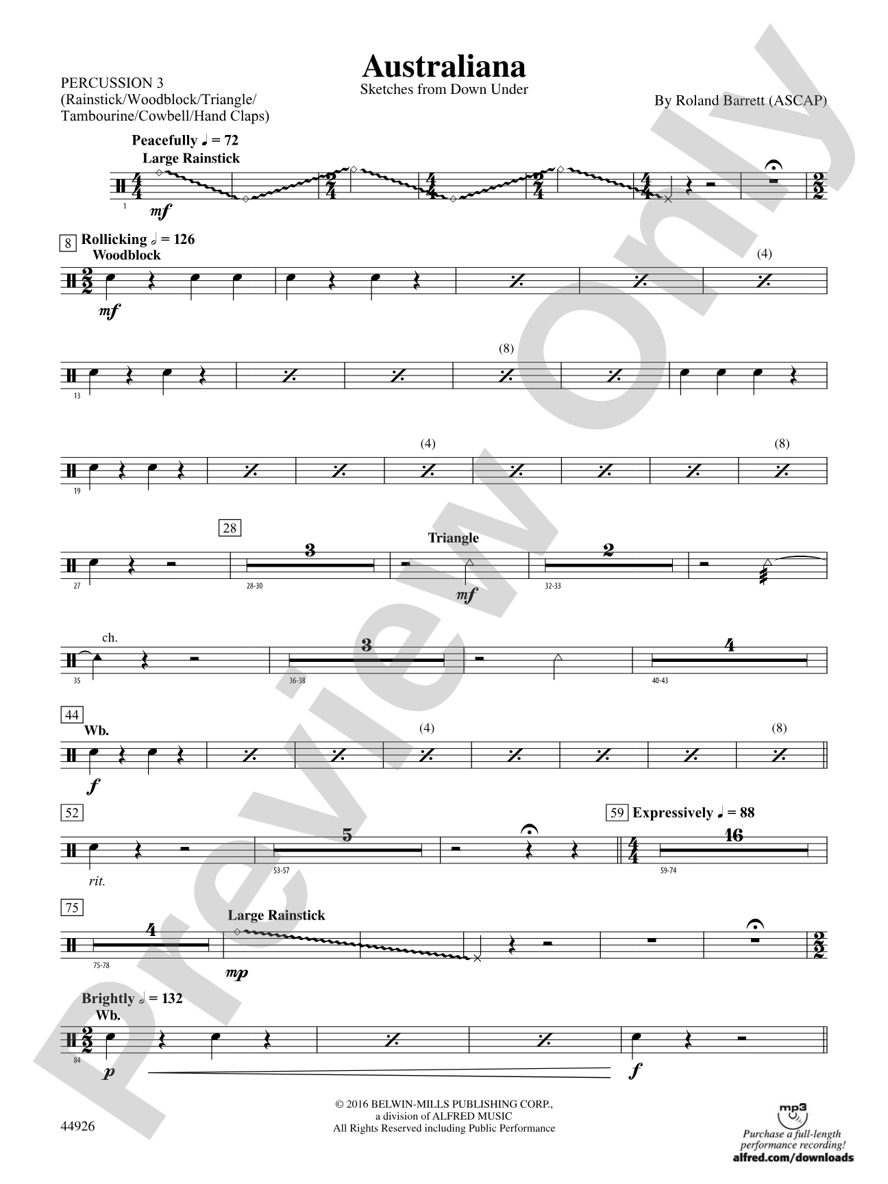 Australiana: 3rd Percussion
