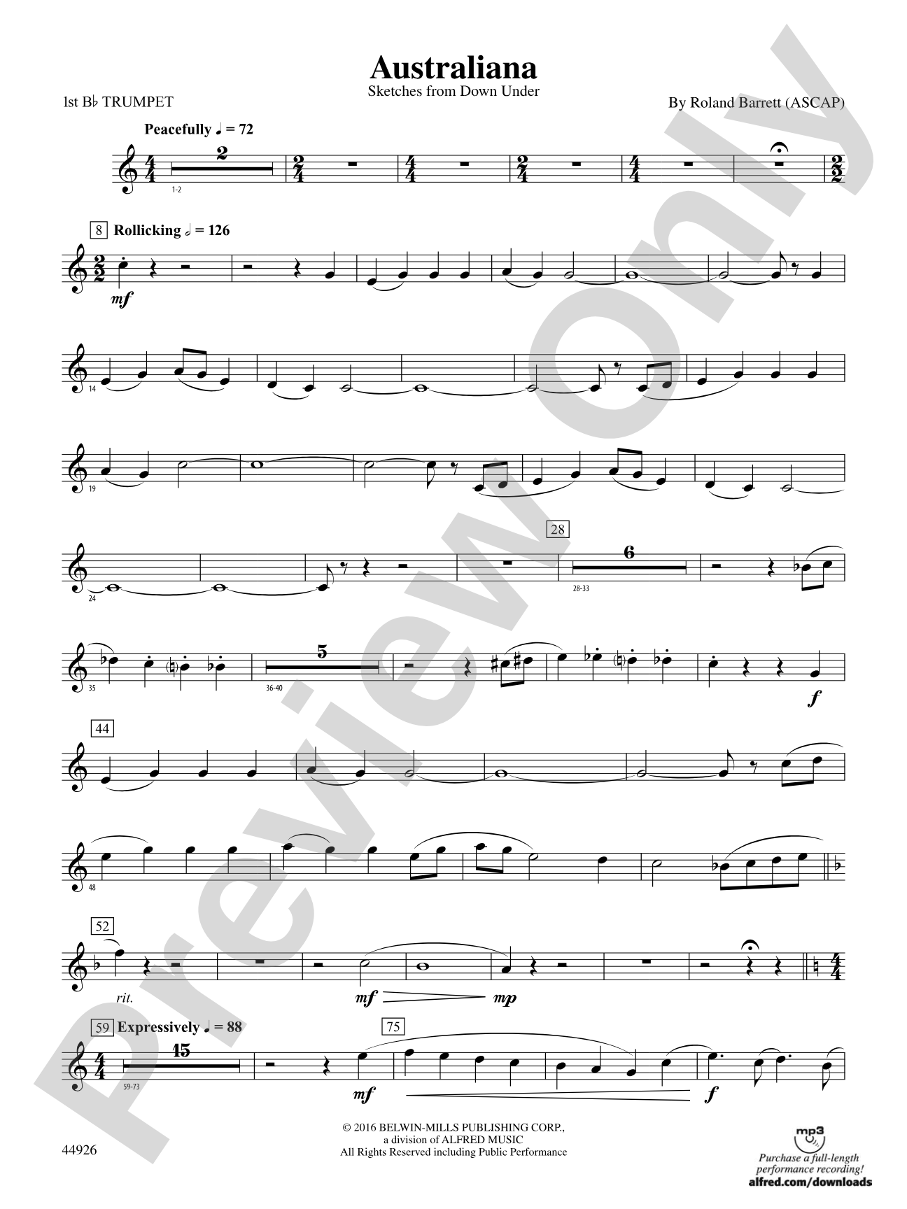 Australiana: 1st B-flat Trumpet