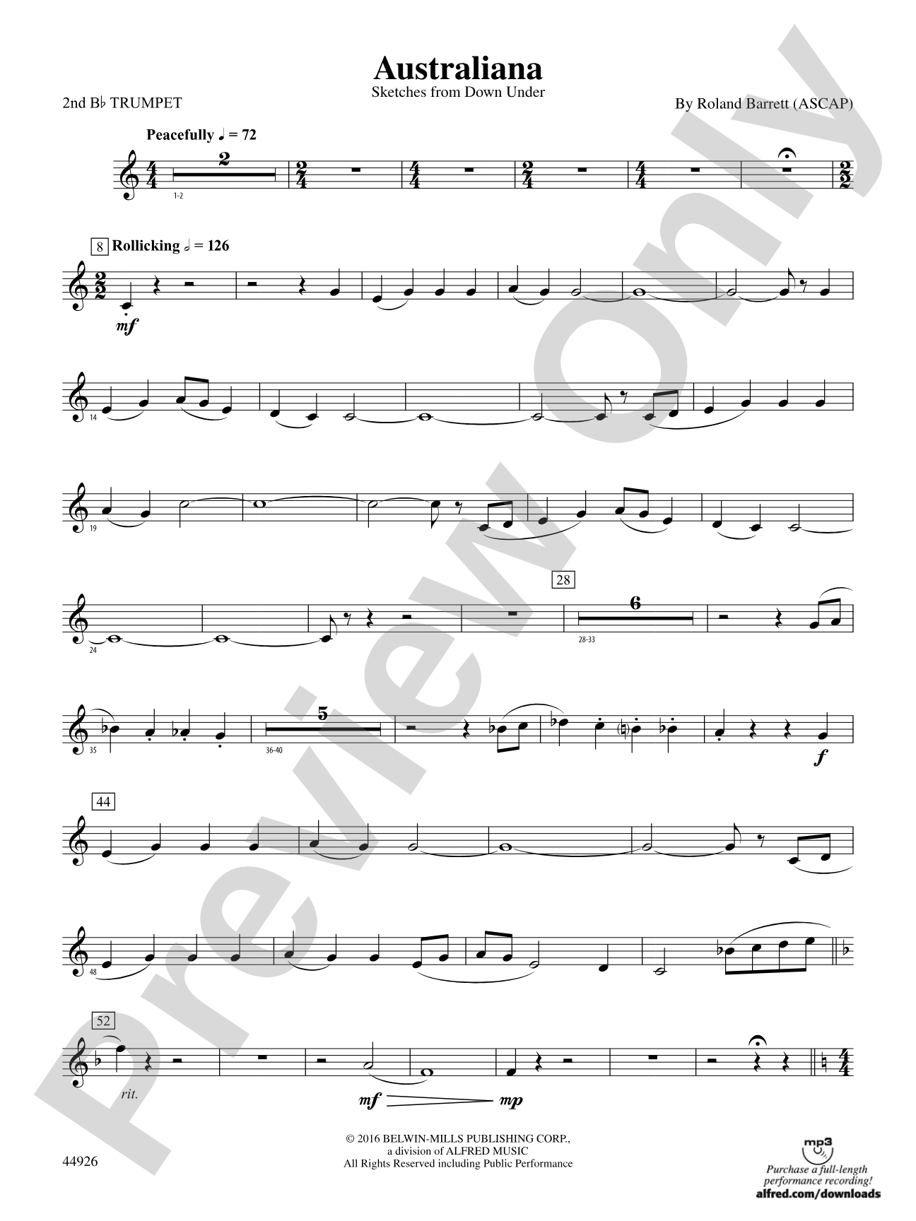 Australiana: 2nd B-flat Trumpet