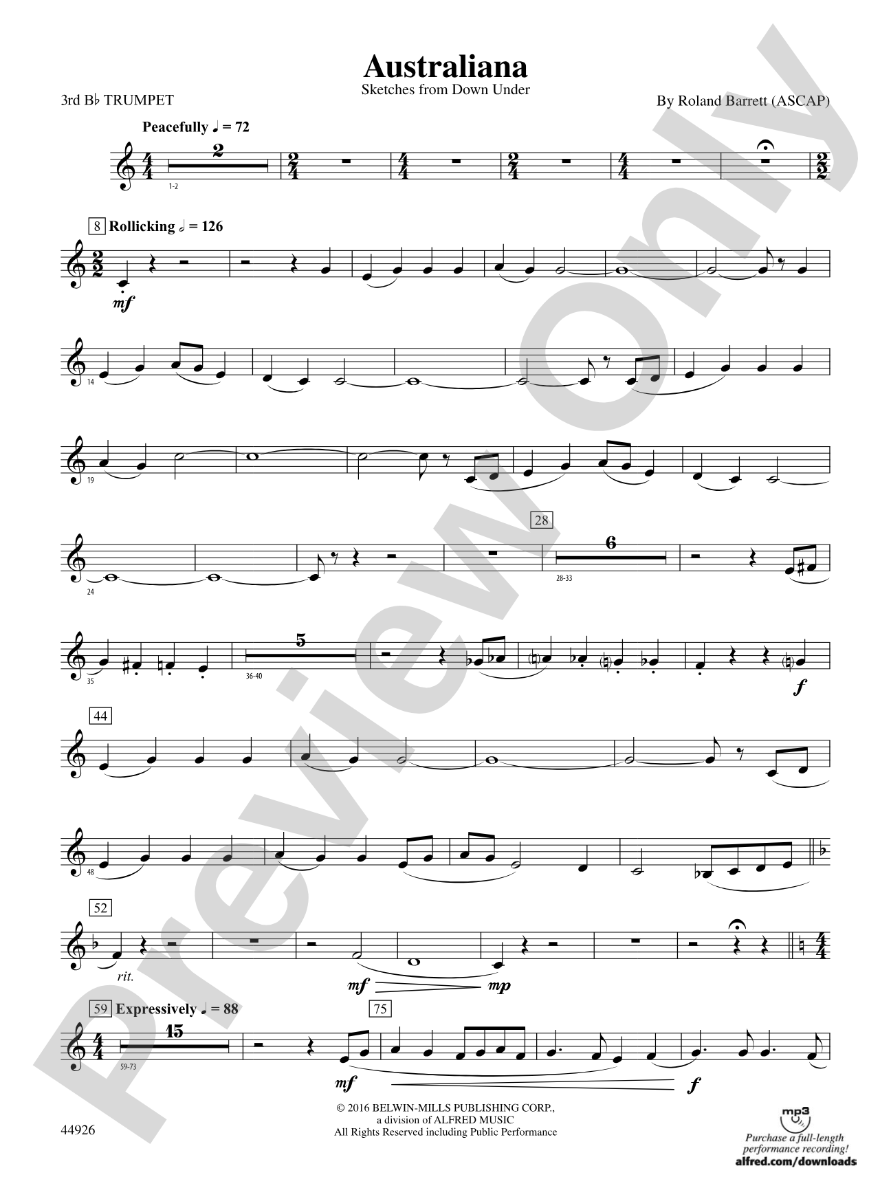 Australiana: 3rd B-flat Trumpet