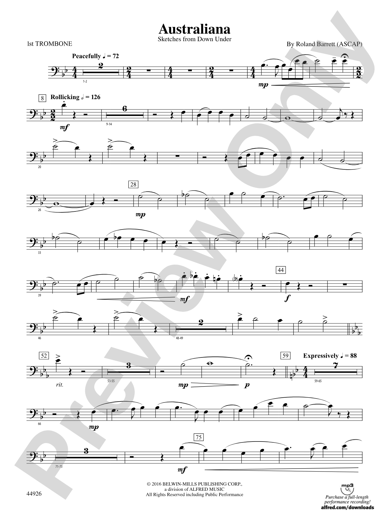 Australiana: 1st Trombone