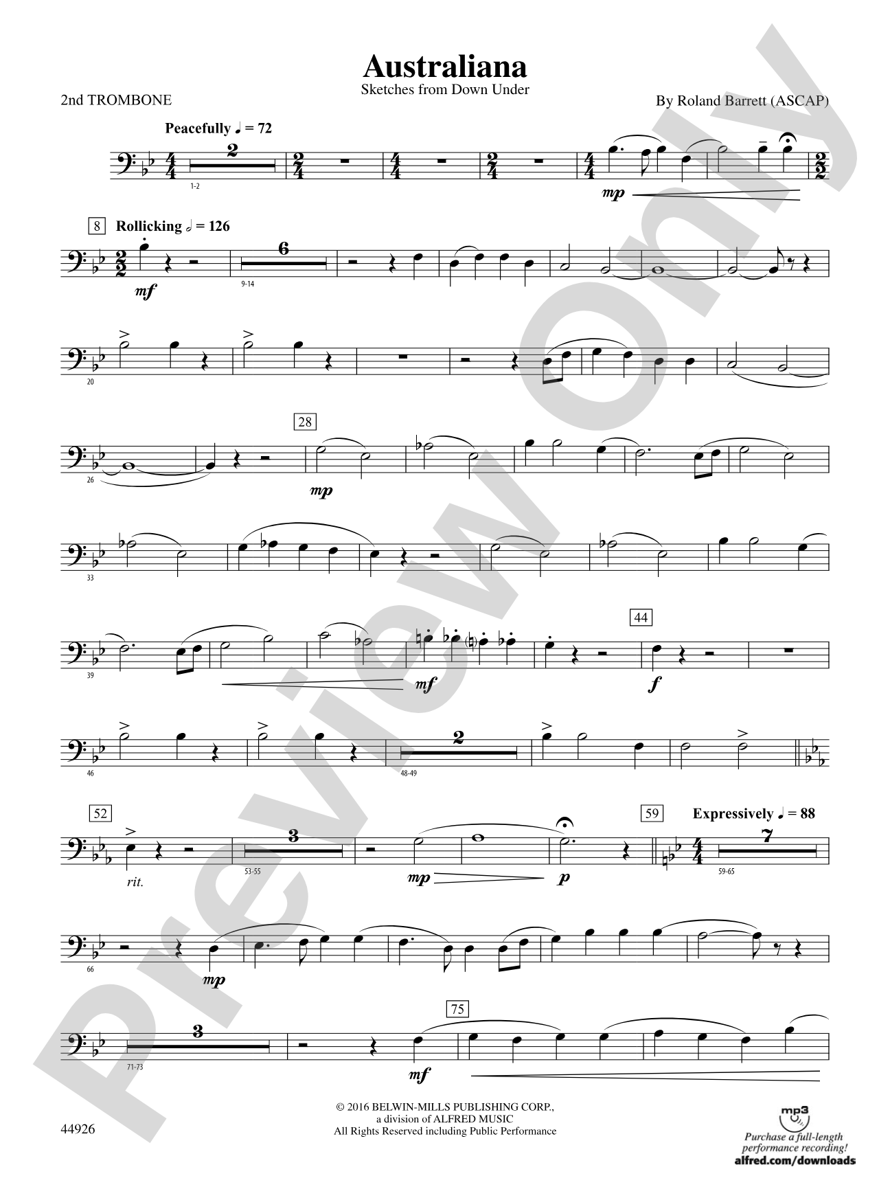 Australiana: 2nd Trombone