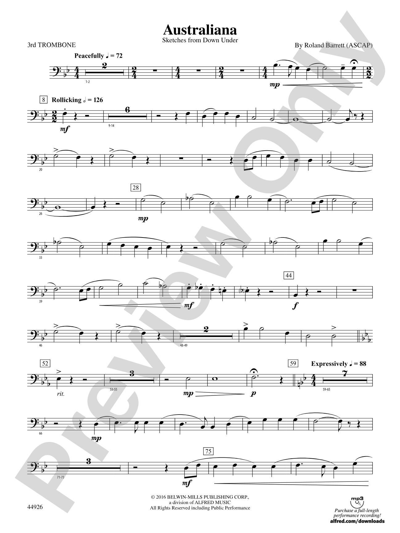 Australiana: 3rd Trombone