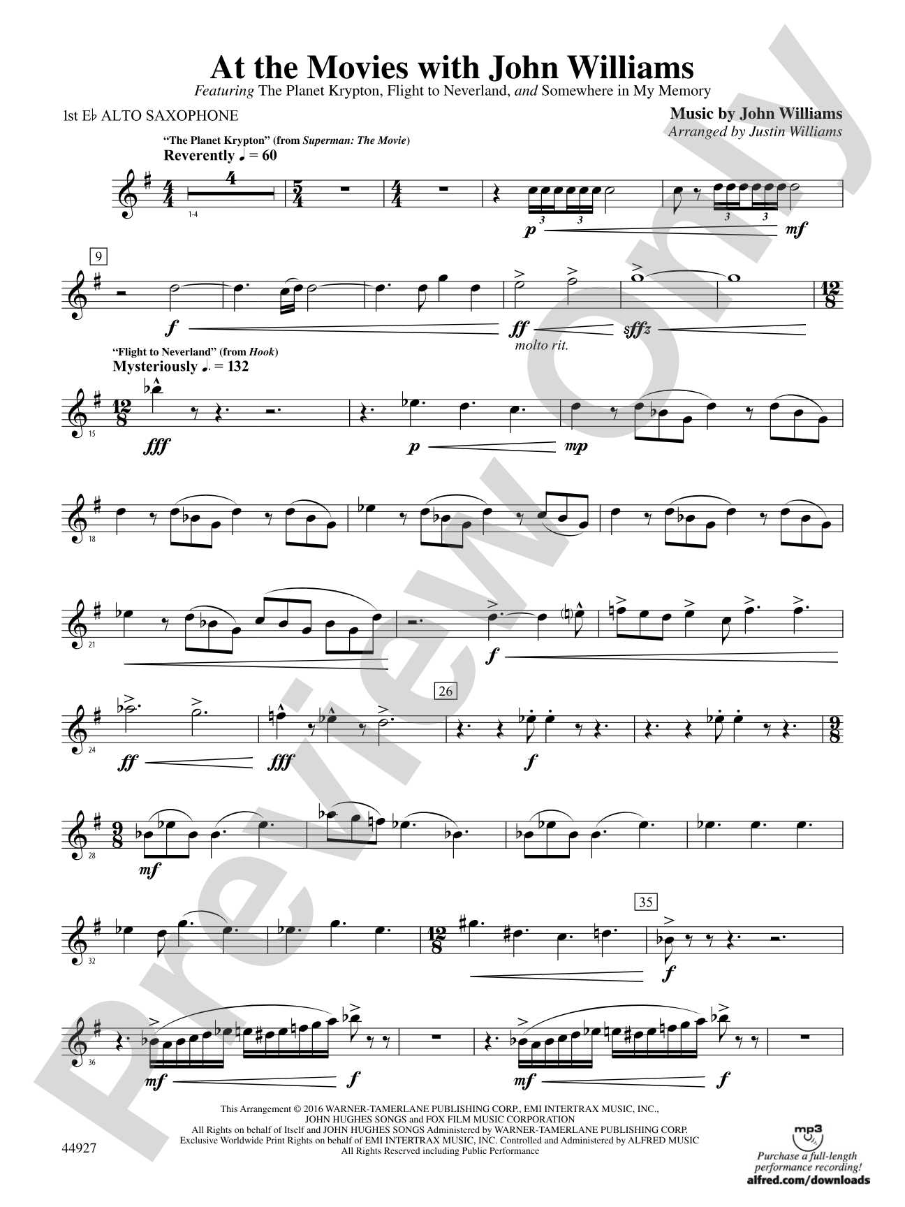 At the Movies with John Williams: E-flat Alto Saxophone