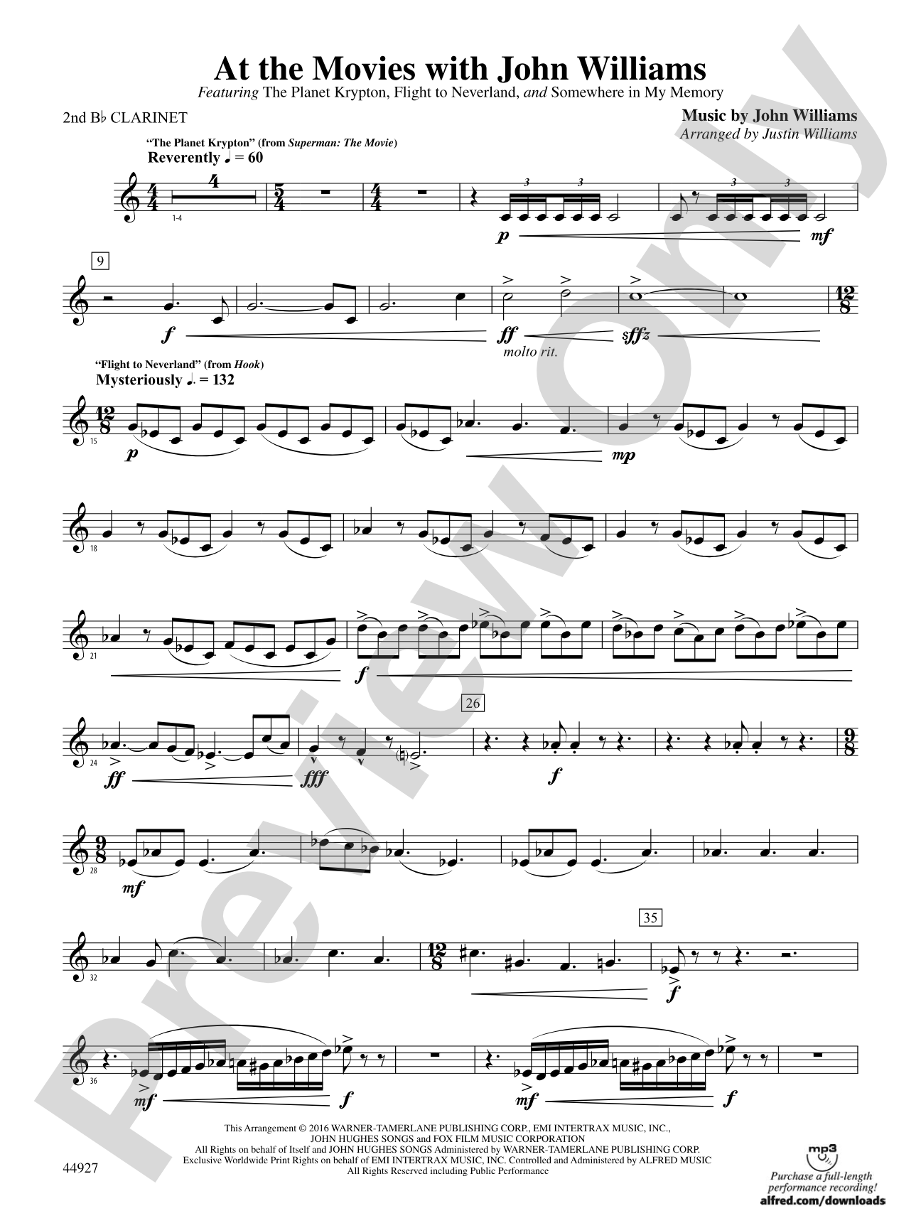 At the Movies with John Williams: 2nd B-flat Clarinet