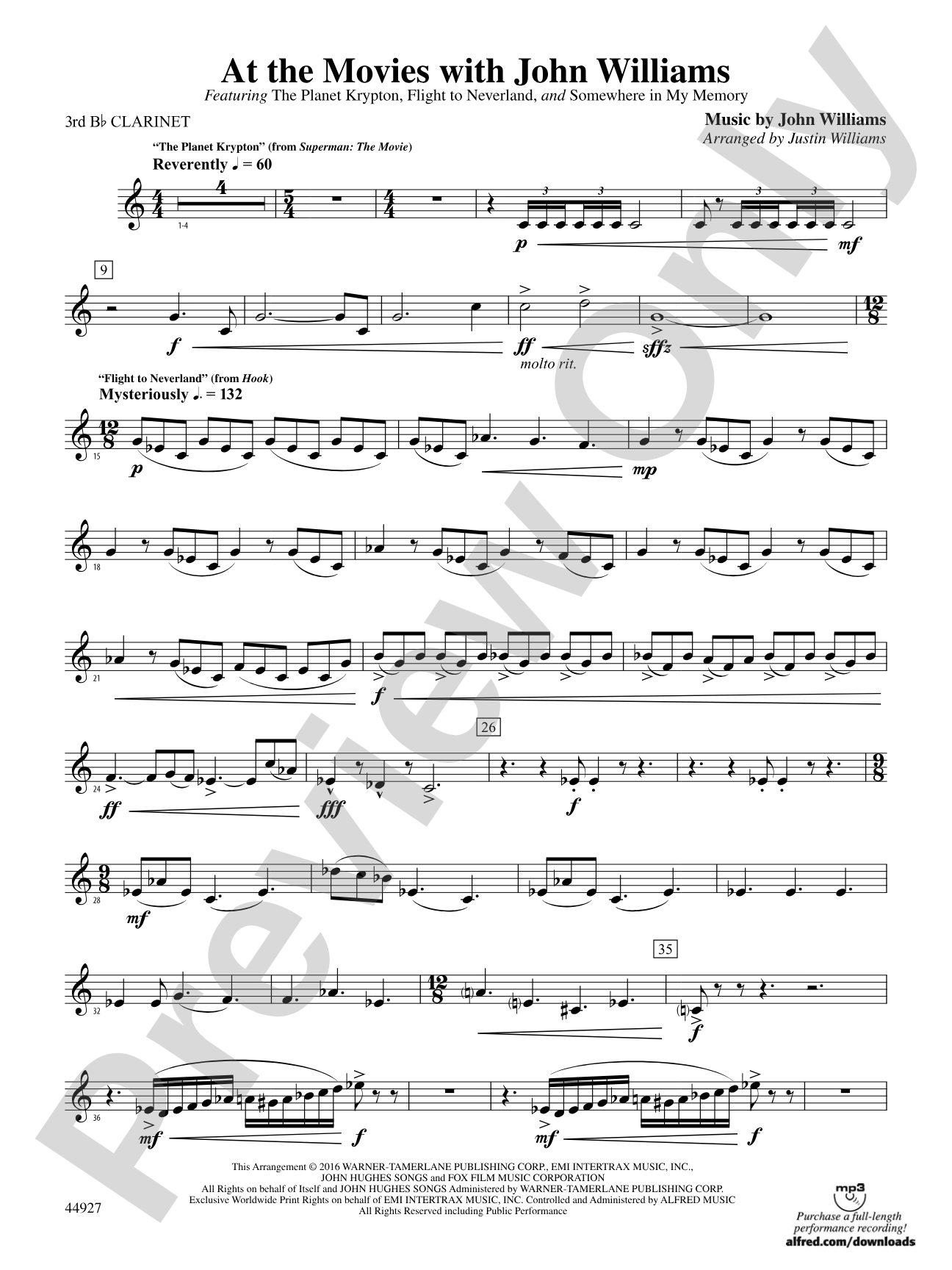 At the Movies with John Williams: 3rd B-flat Clarinet