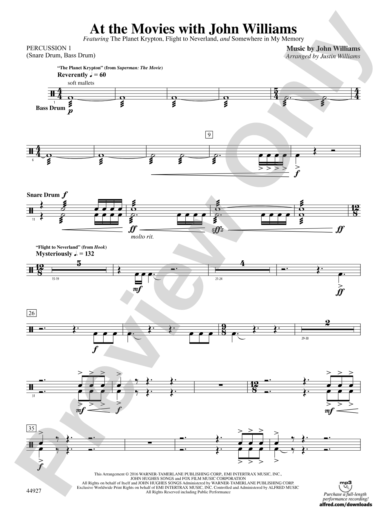 At the Movies with John Williams: 1st Percussion