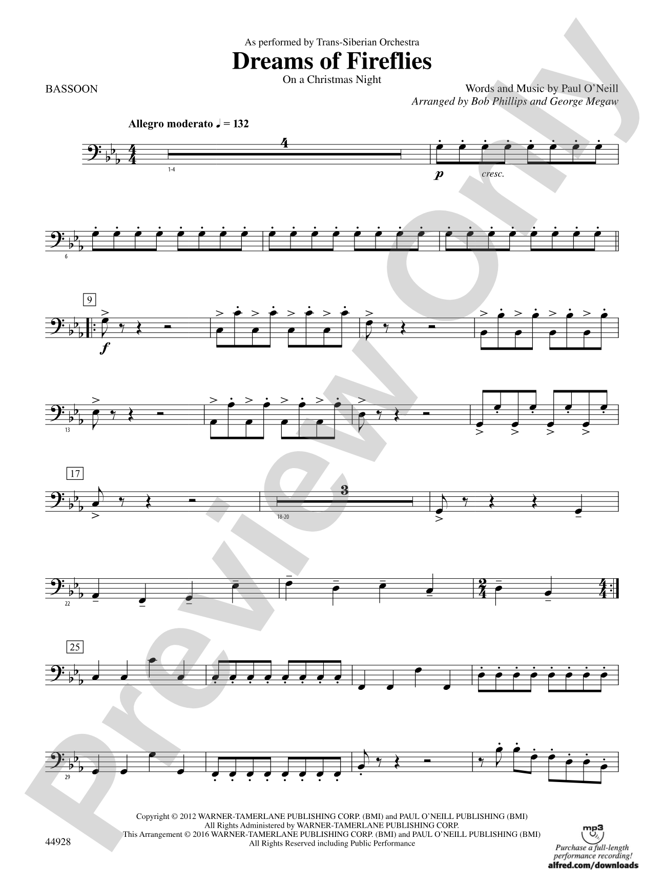 Dreams of Fireflies (On a Christmas Night): Bassoon