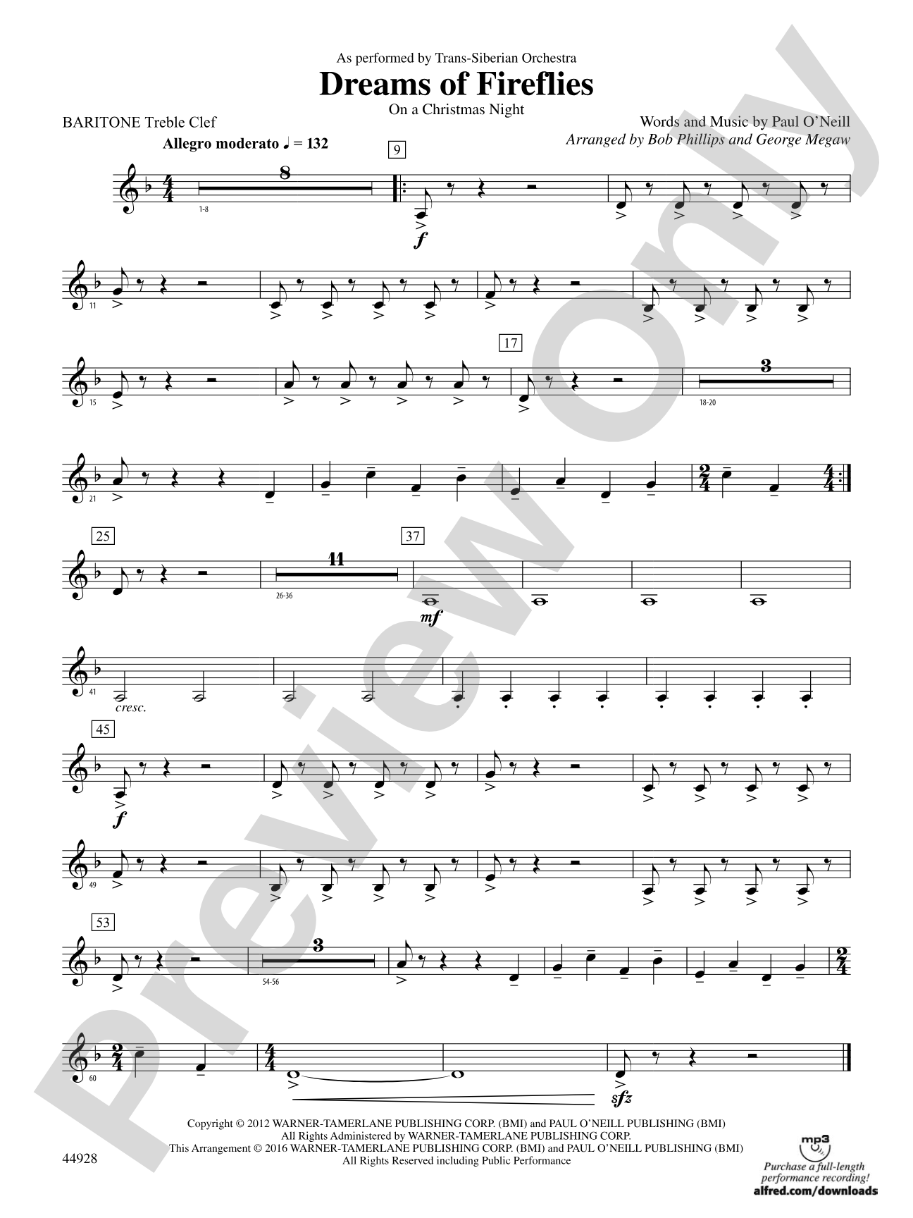 Dreams of Fireflies (On a Christmas Night): Baritone T.C.