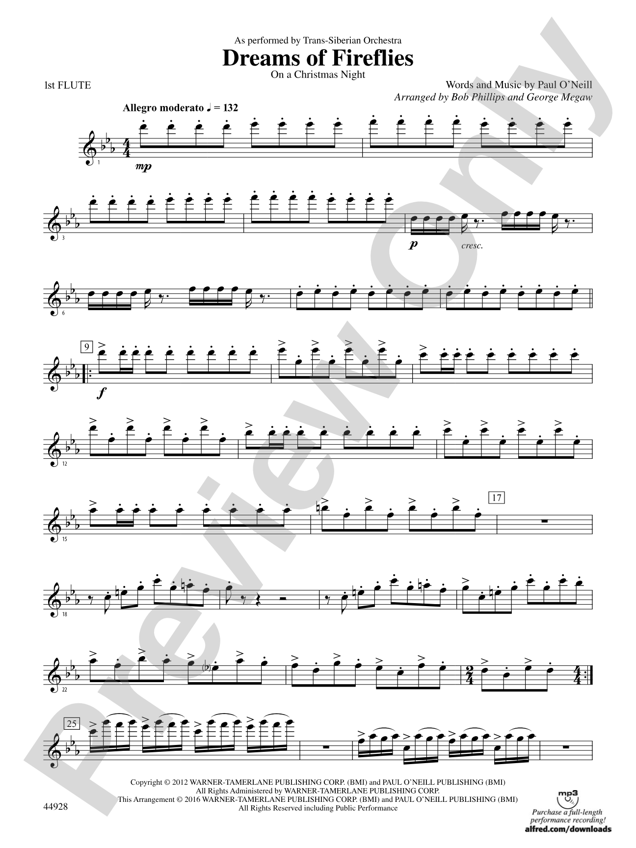 Dreams of Fireflies (On a Christmas Night): Flute