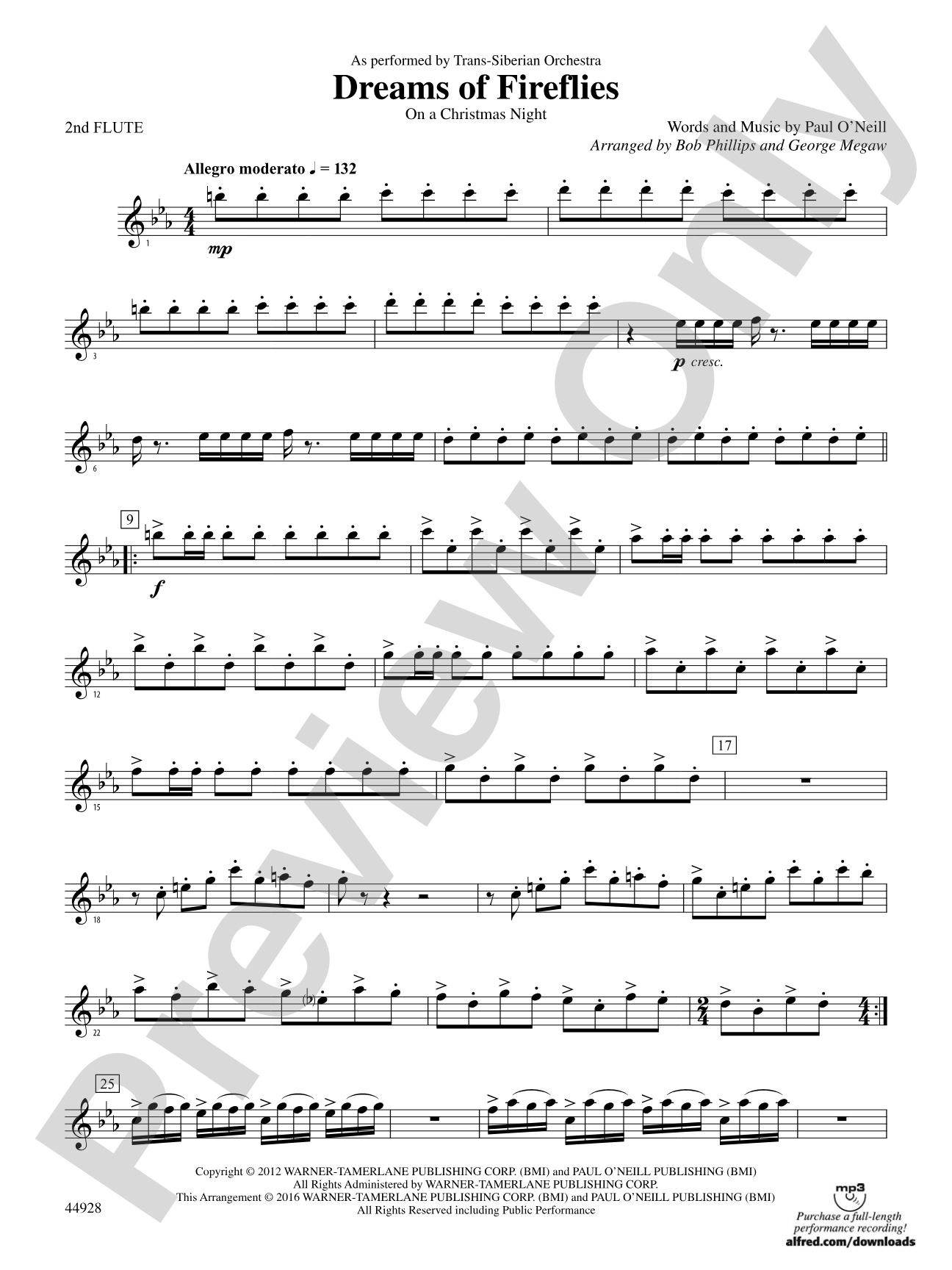 Dreams of Fireflies (On a Christmas Night): 2nd Flute