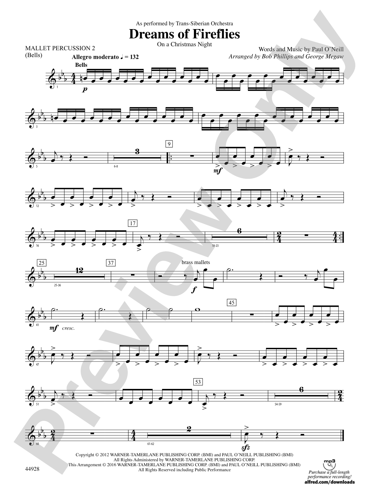 Dreams of Fireflies (On a Christmas Night): 2nd Mallet Percussion
