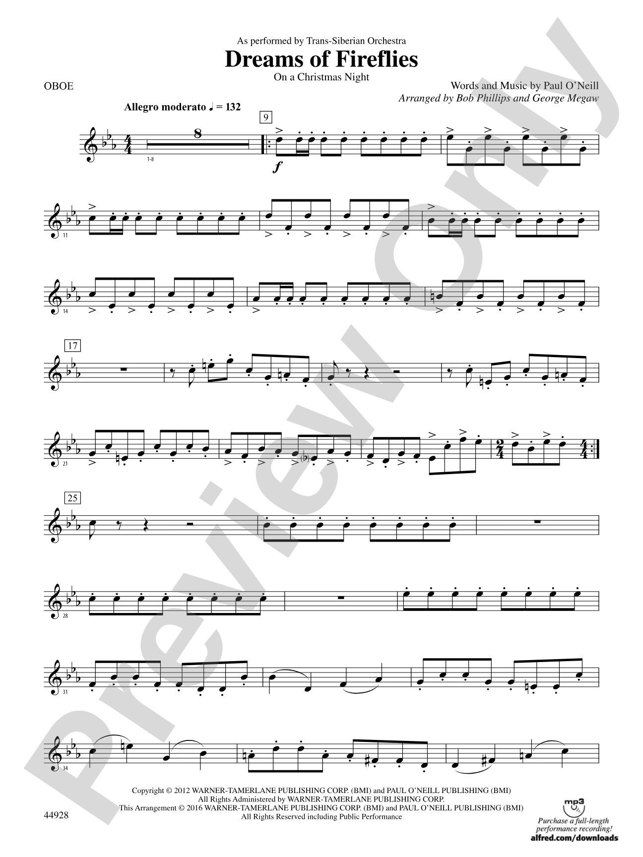 Dreams of Fireflies (On a Christmas Night): Oboe