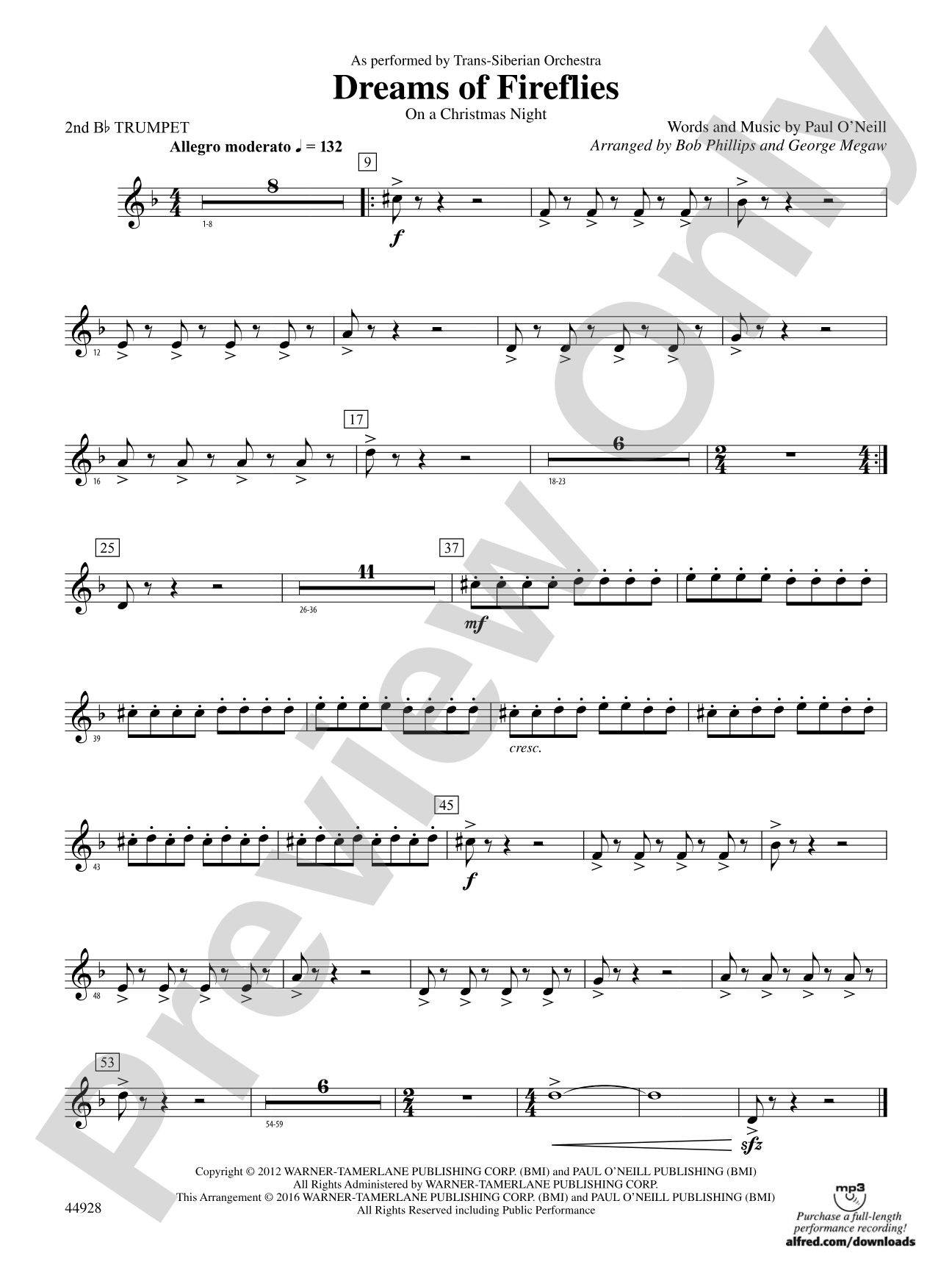 Dreams of Fireflies (On a Christmas Night): 2nd B-flat Trumpet