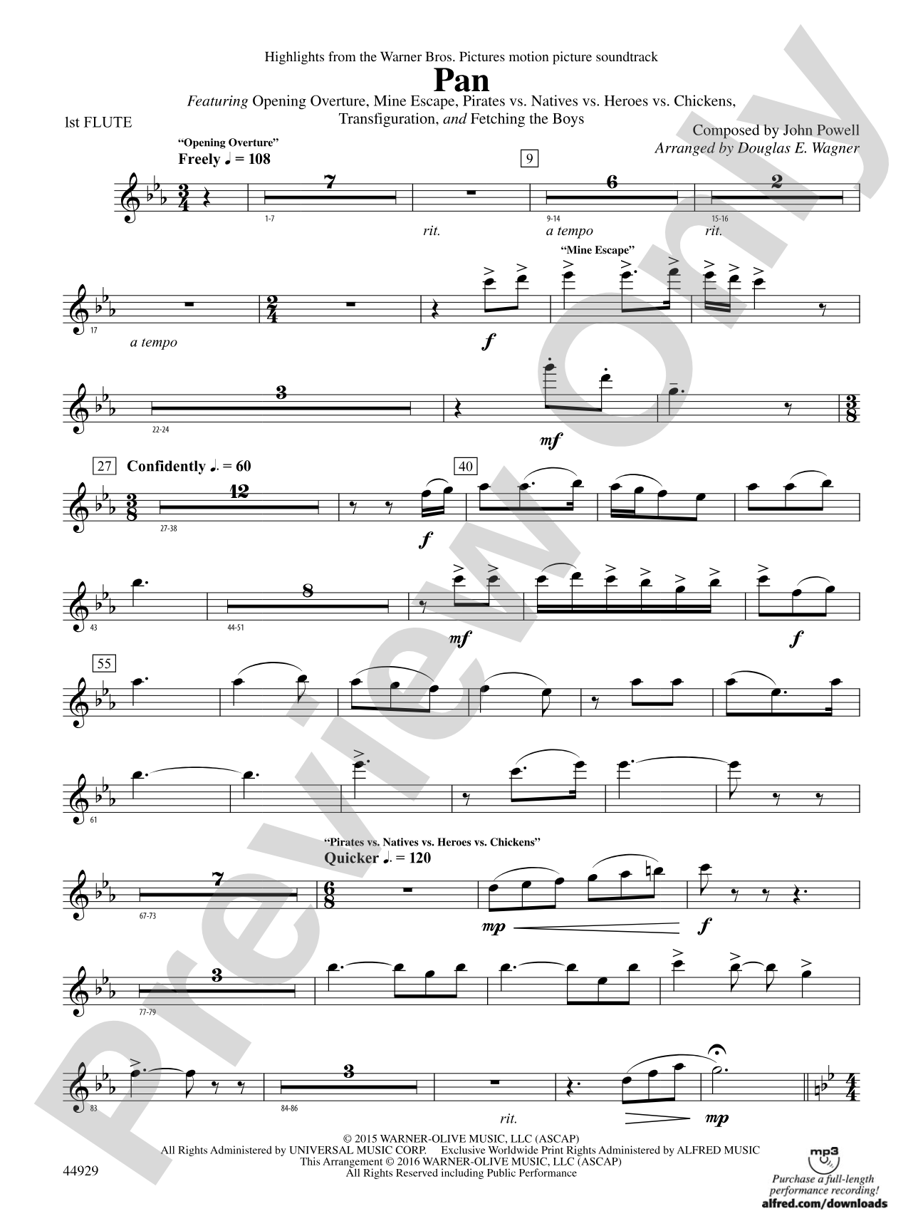 Pan: Highlights from the Warner Bros. Pictures Motion Picture Soundtrack: Flute