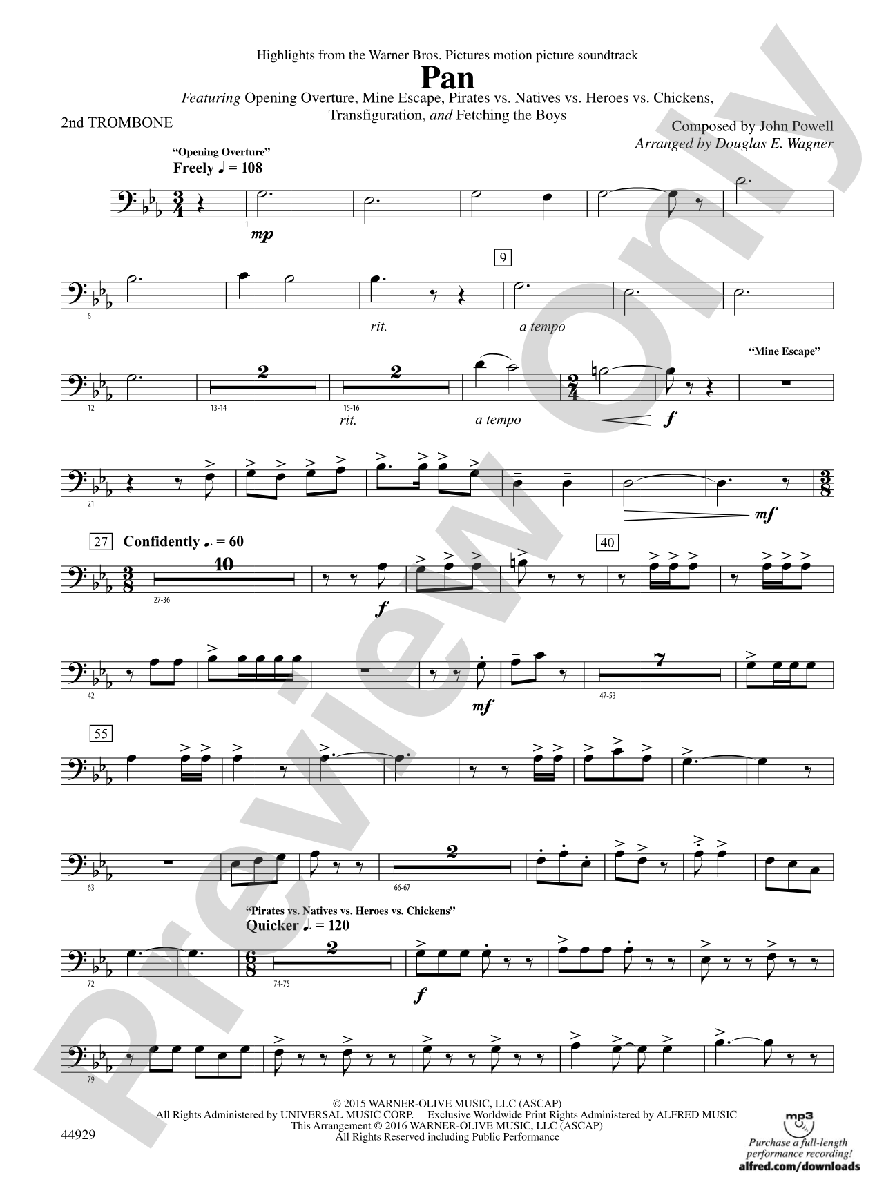 Pan: Highlights from the Warner Bros. Pictures Motion Picture Soundtrack: 2nd Trombone