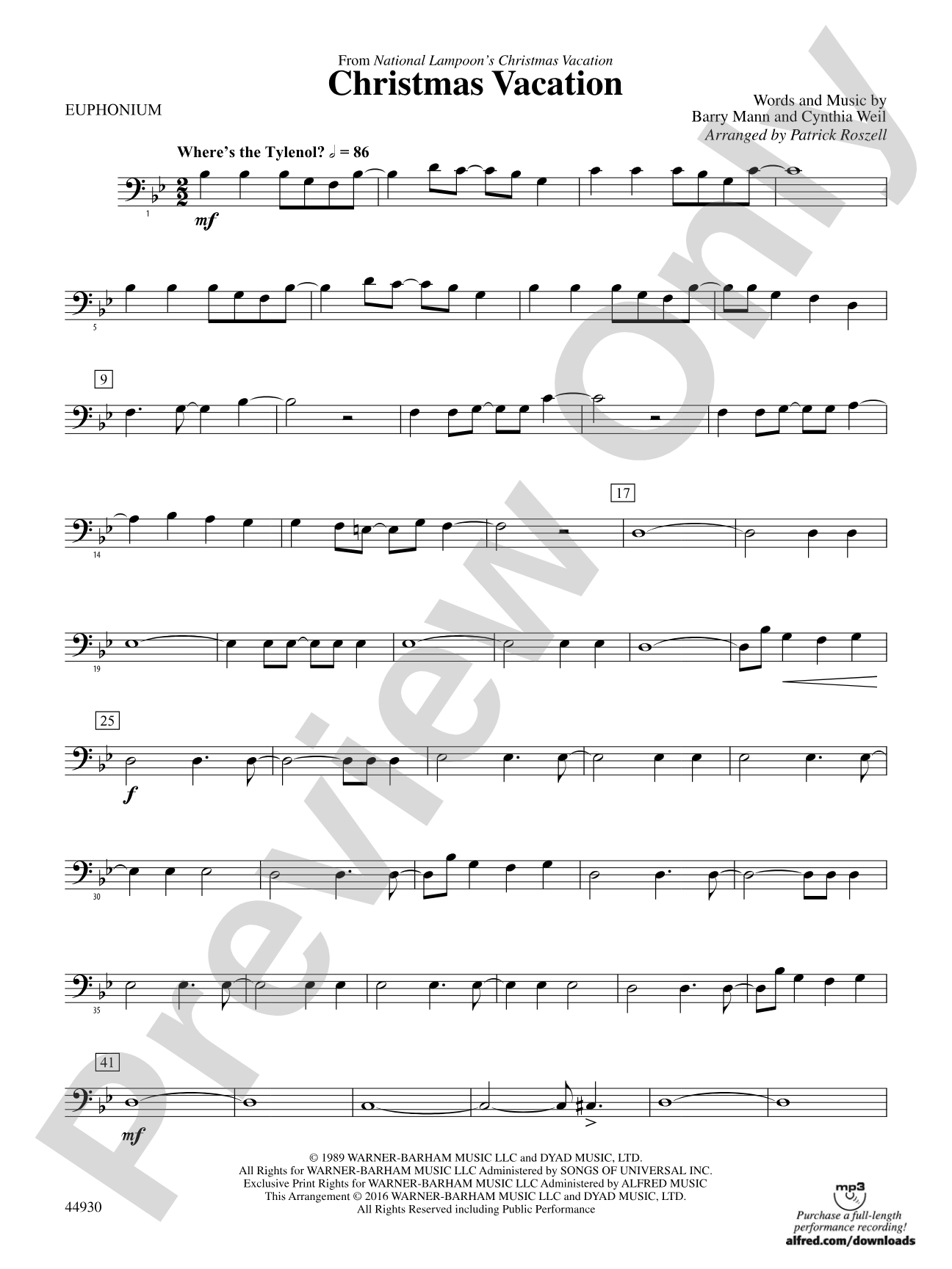 Christmas Vacation: Baritone B.C.