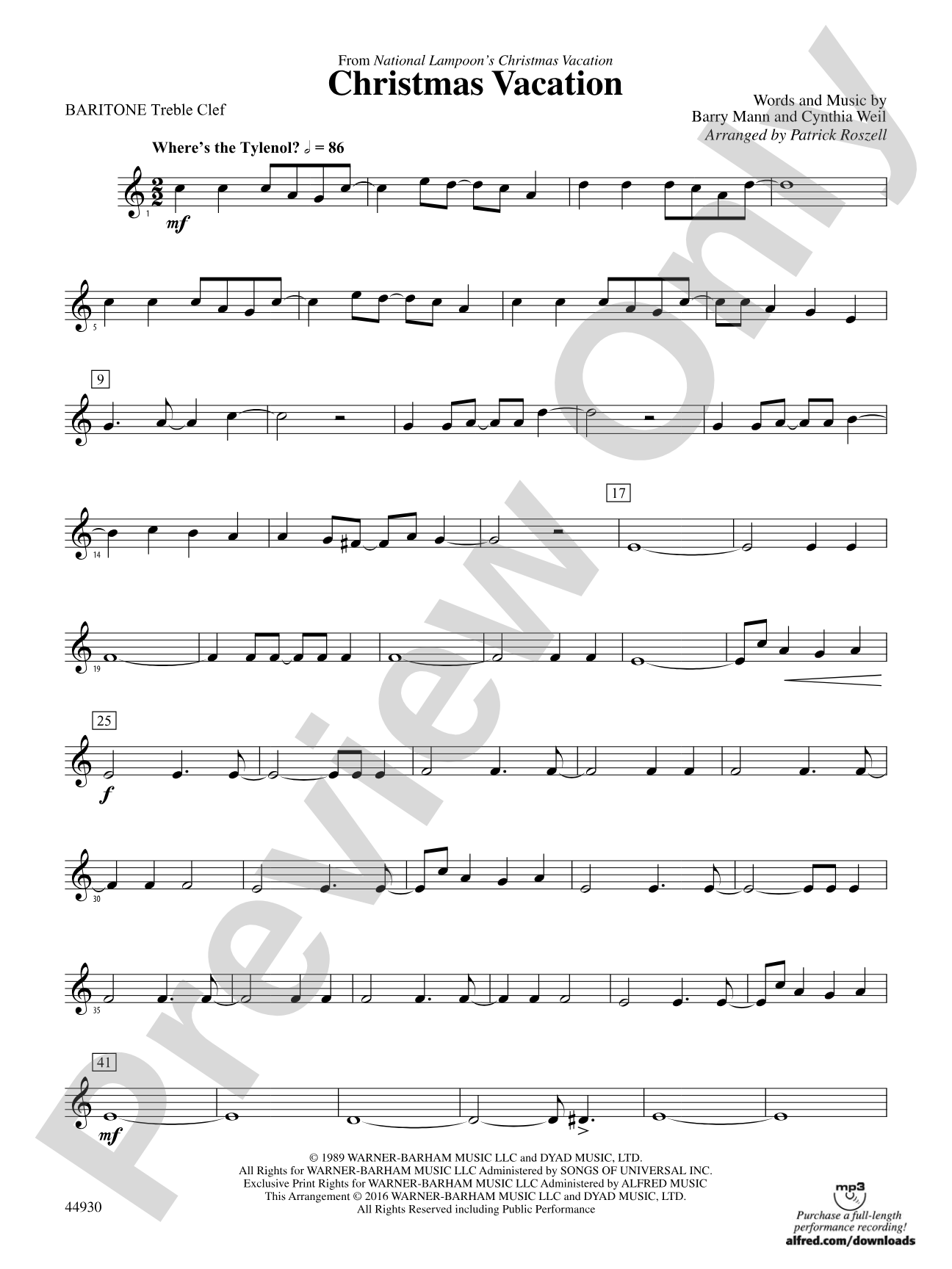 Christmas Vacation: Baritone T.C.