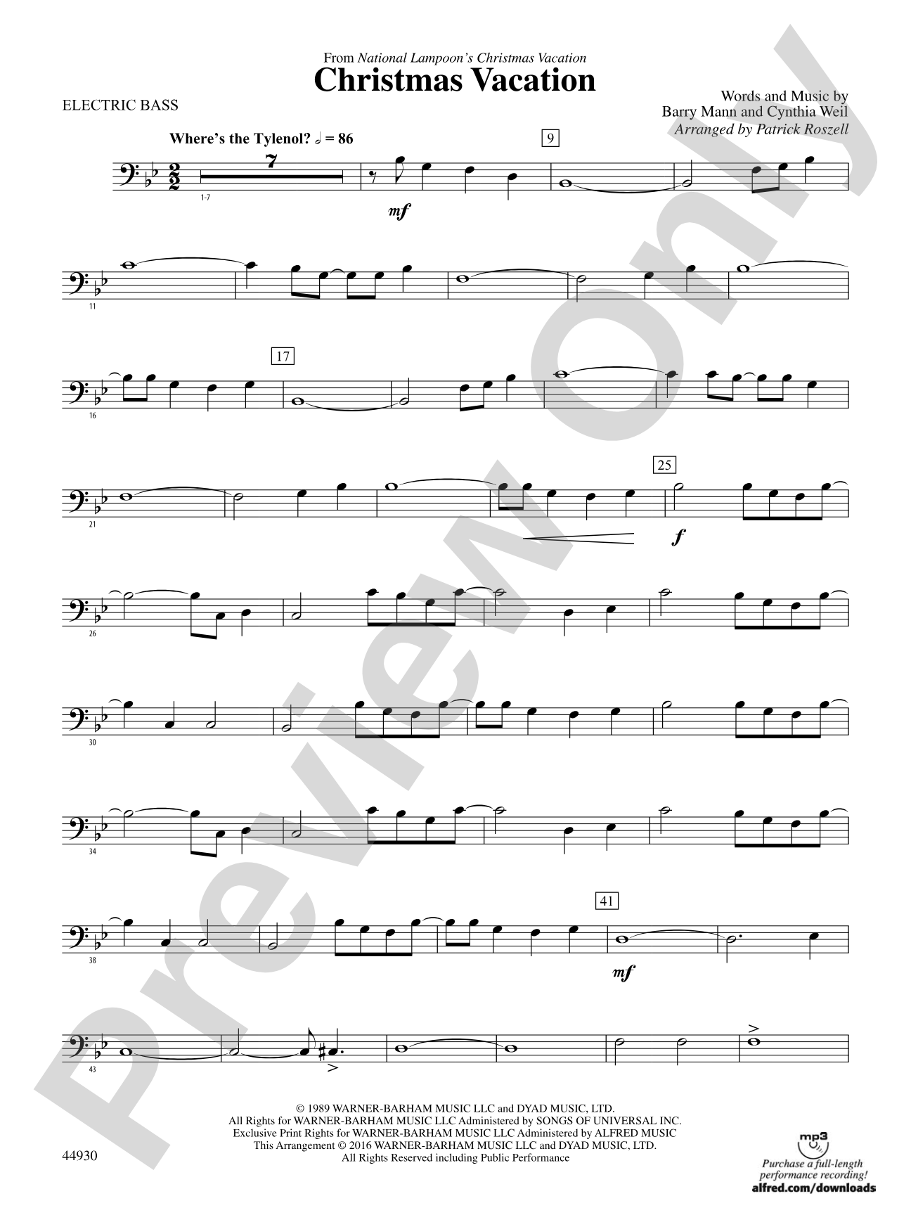 Christmas Vacation: Electric Bass