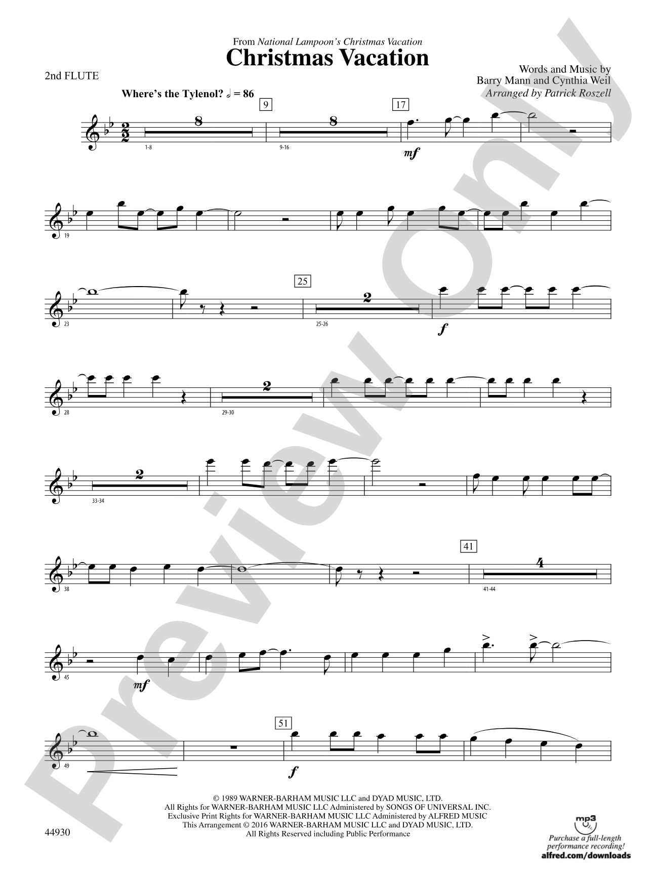 Christmas Vacation: 2nd Flute