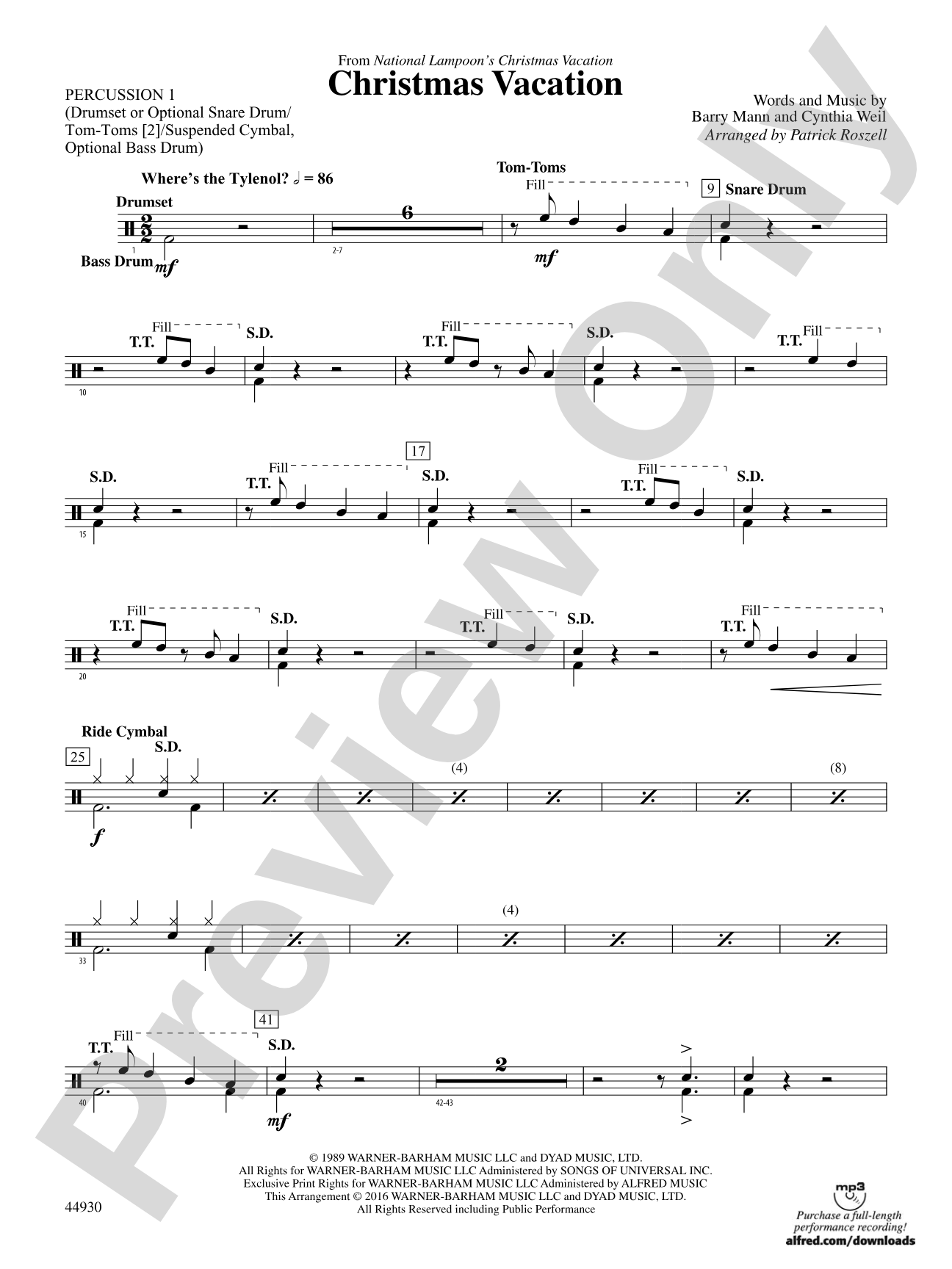 Christmas Vacation: 1st Percussion