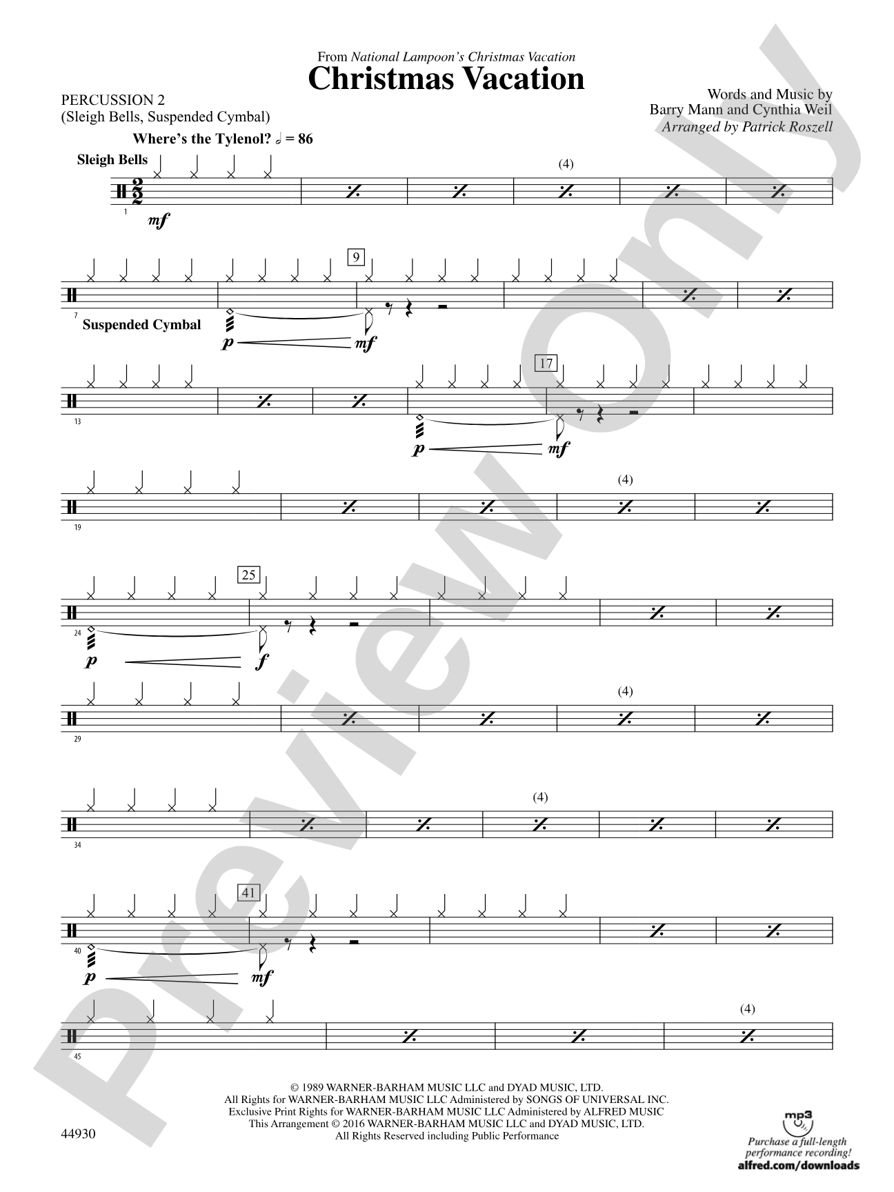 Christmas Vacation: 2nd Percussion