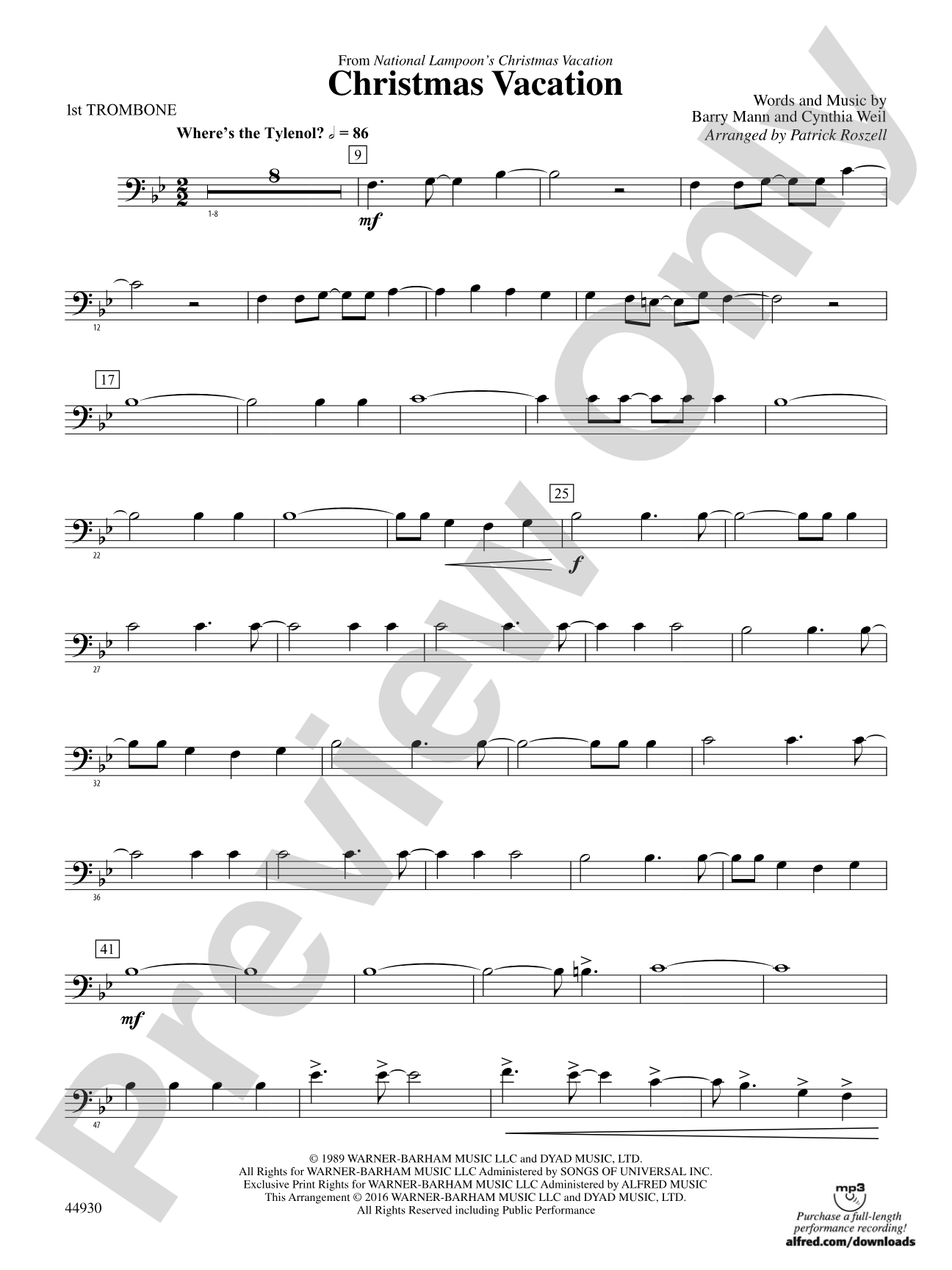 Christmas Vacation: 1st Trombone