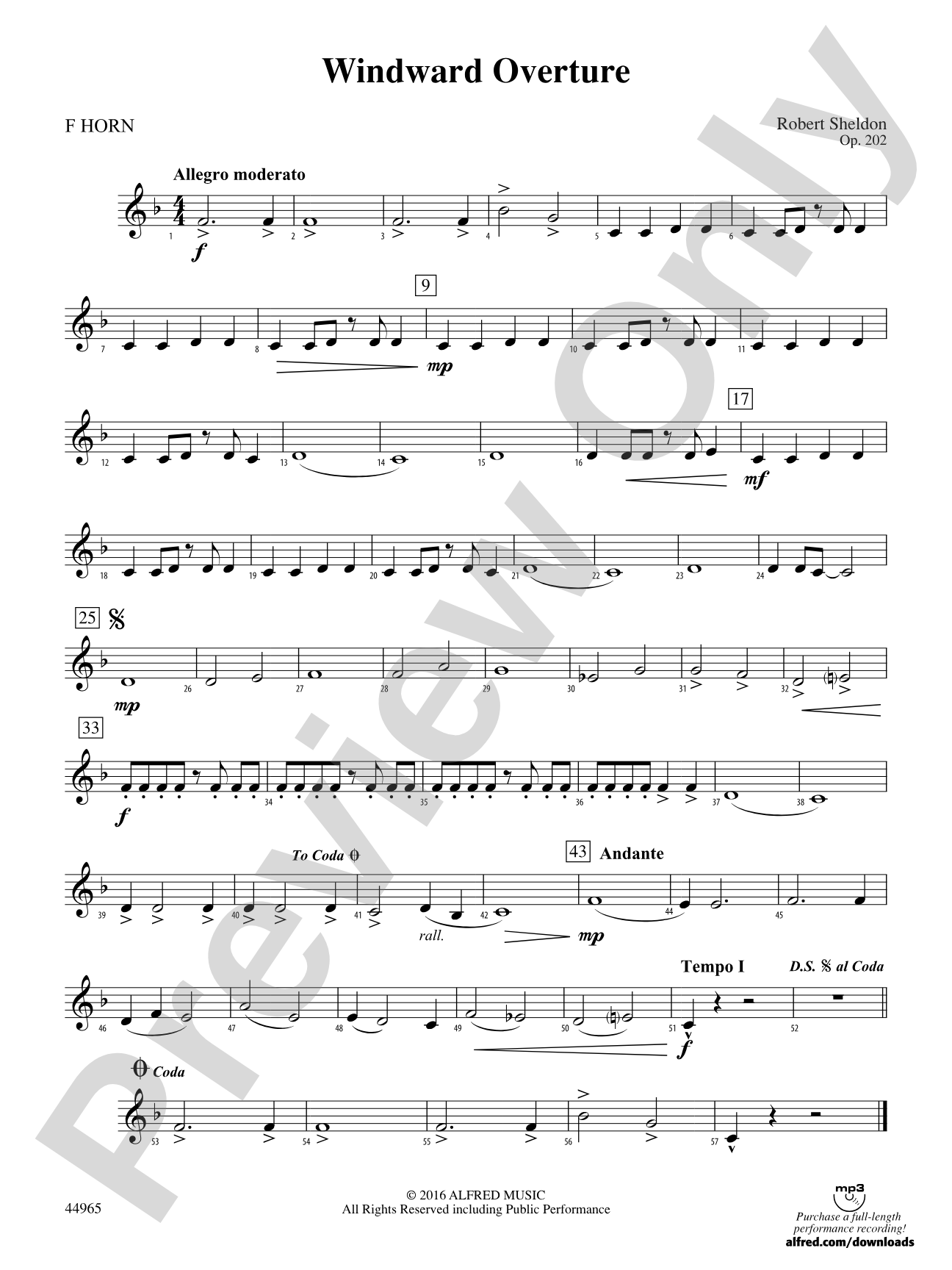 Windward Overture: 1st F Horn