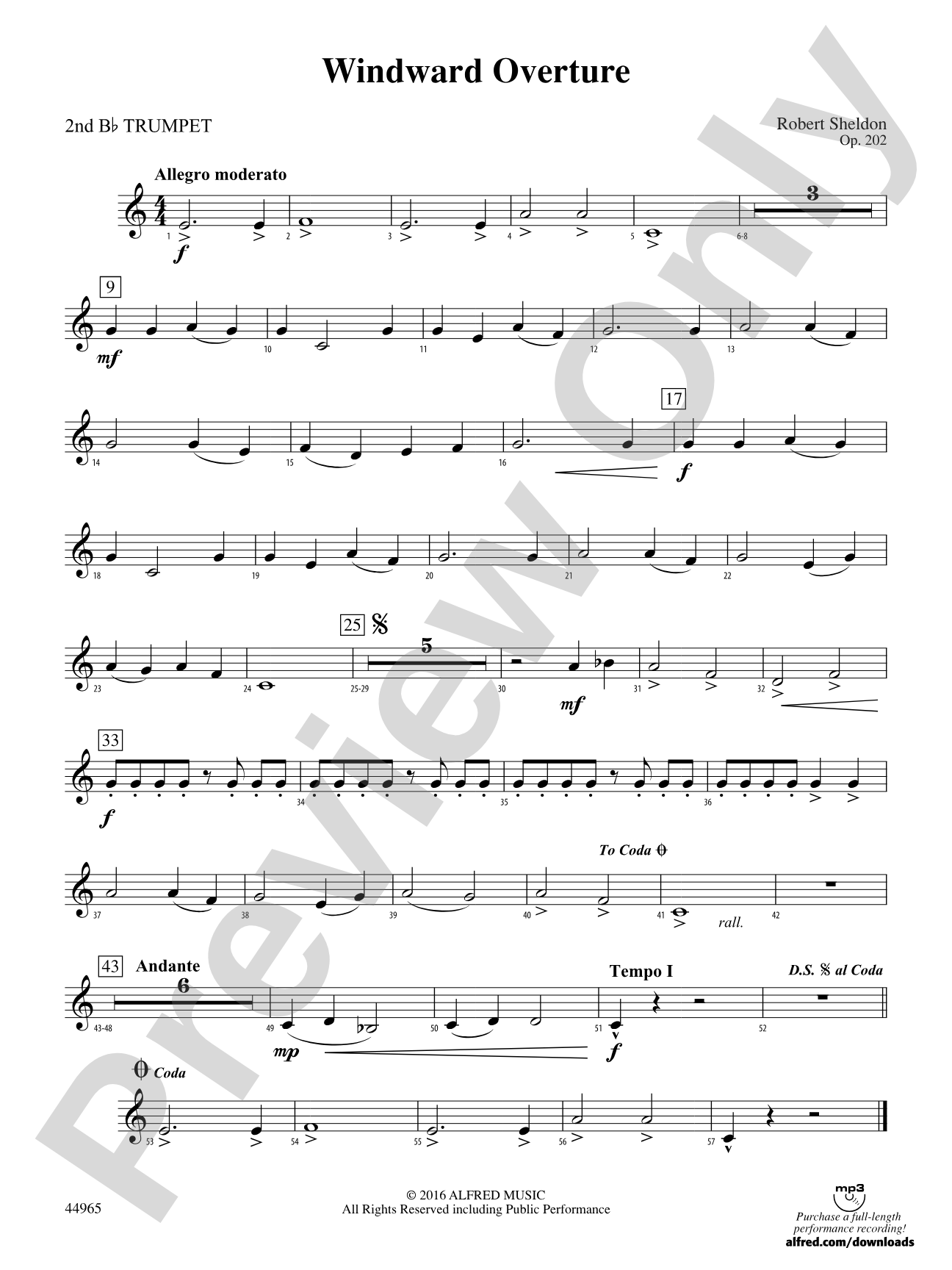 Windward Overture: 2nd B-flat Trumpet