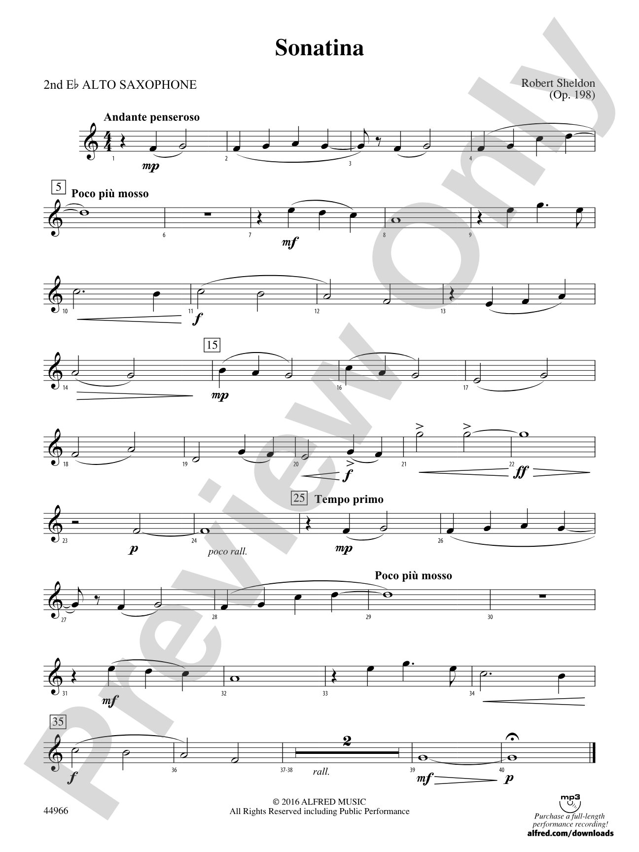 Sonatina: 2nd E-flat Alto Saxophone