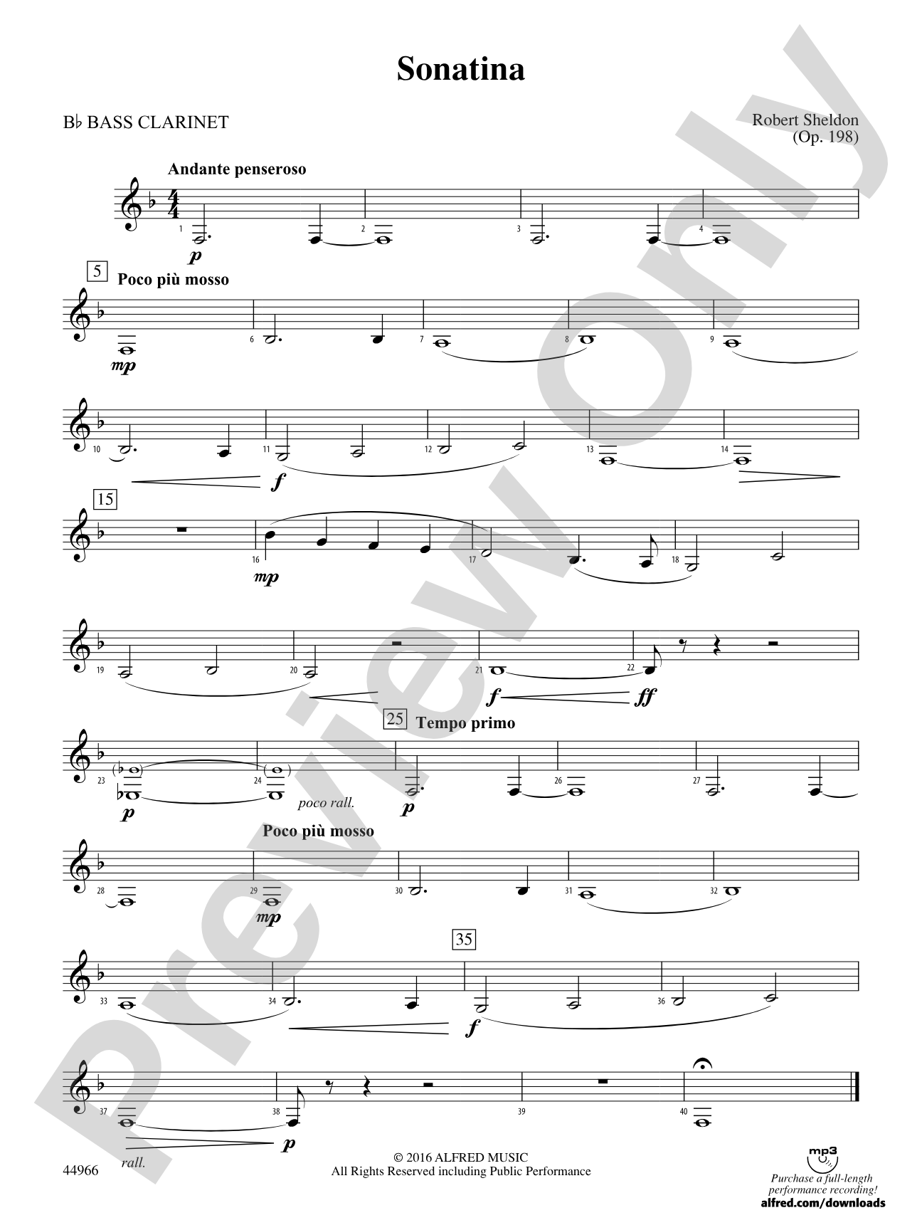 Sonatina: B-flat Bass Clarinet