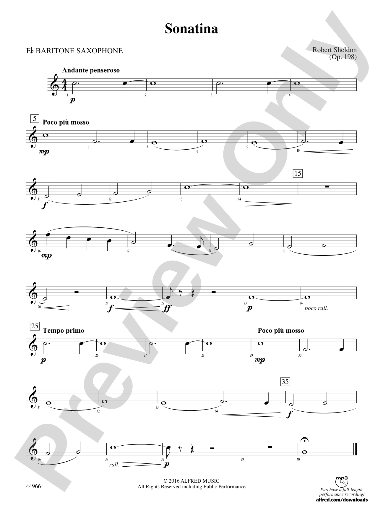 Sonatina: E-flat Baritone Saxophone