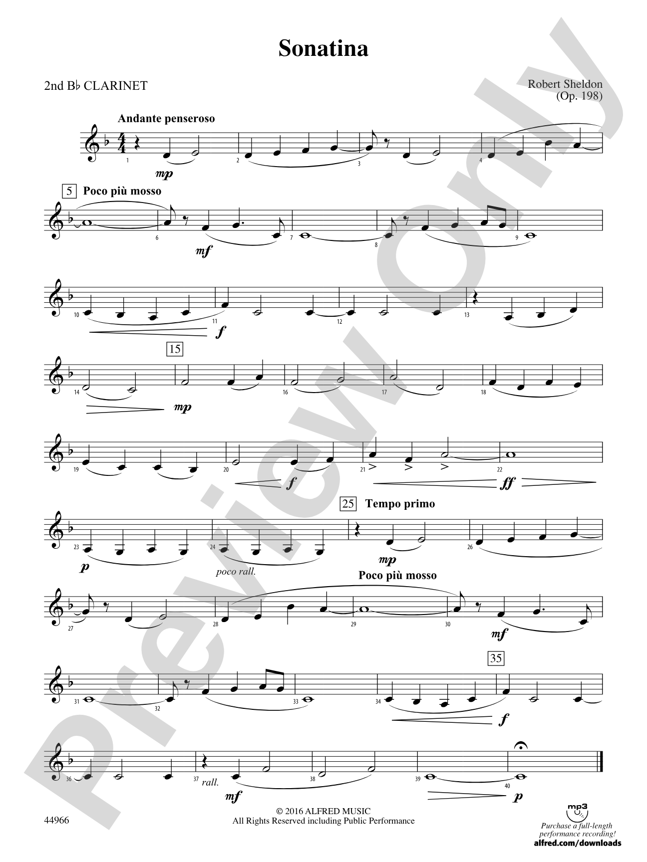Sonatina: 2nd B-flat Clarinet