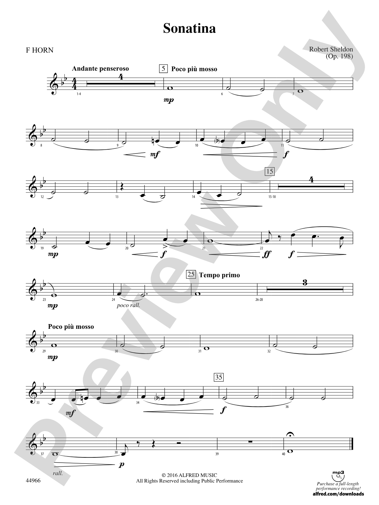 Sonatina: 1st F Horn